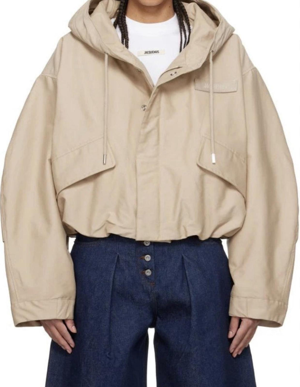 NWT Urban Outfitters BDG Casey Cropped Windbreaker Jacket Ivory S Sold out!
