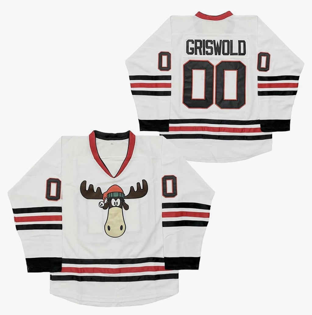 Christmas Vacation Marty Moose Griswold Hockey Jersey #00 Chicago Blackhawks  XL