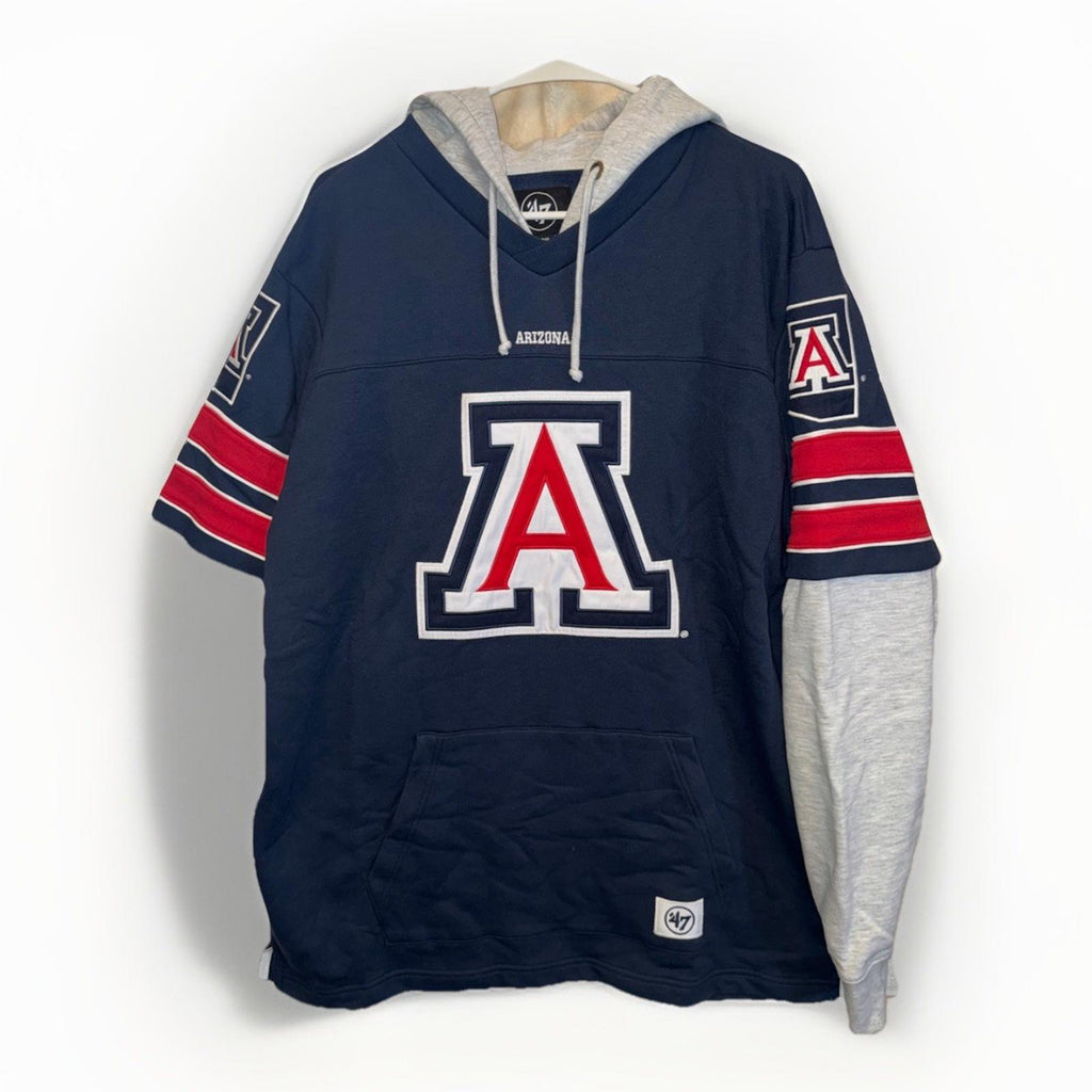 NEW 47 Brand Arizona Wildcats Superior Lacer Lace Up Hockey Hoodie NWT