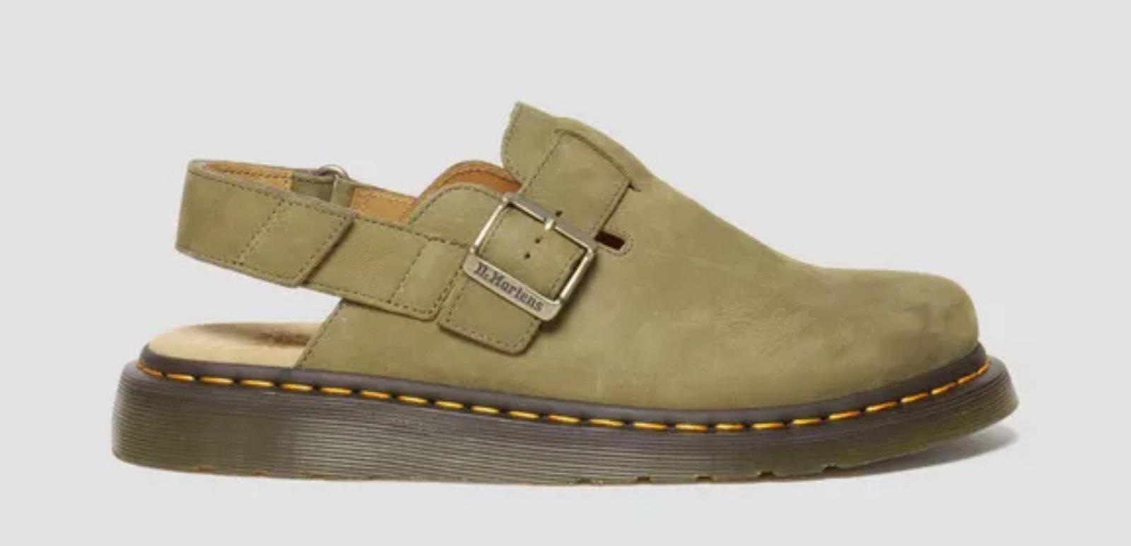 Dr. Martens Jorge II Nubuck Slingback Platform Mules Muted Olive Men’s Size 12