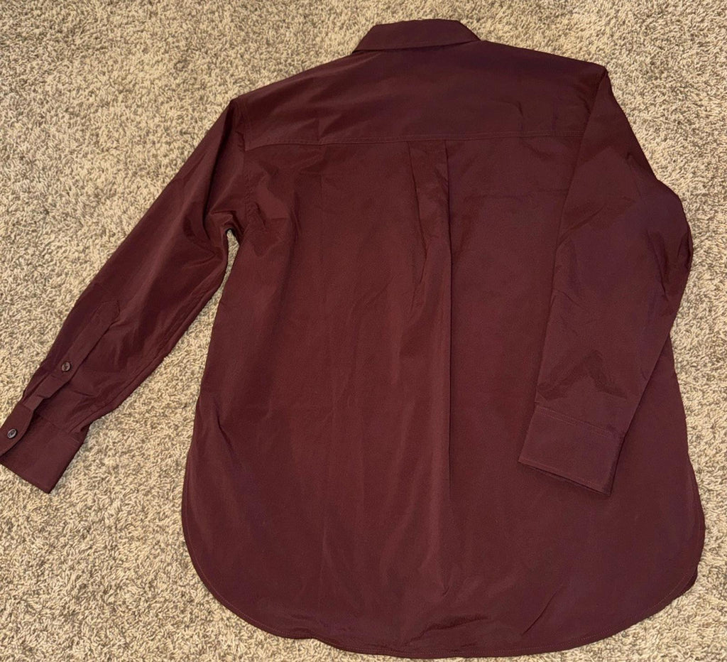 Athleta Medium Midday Relaxed Shirt Garnet NEW! #414480