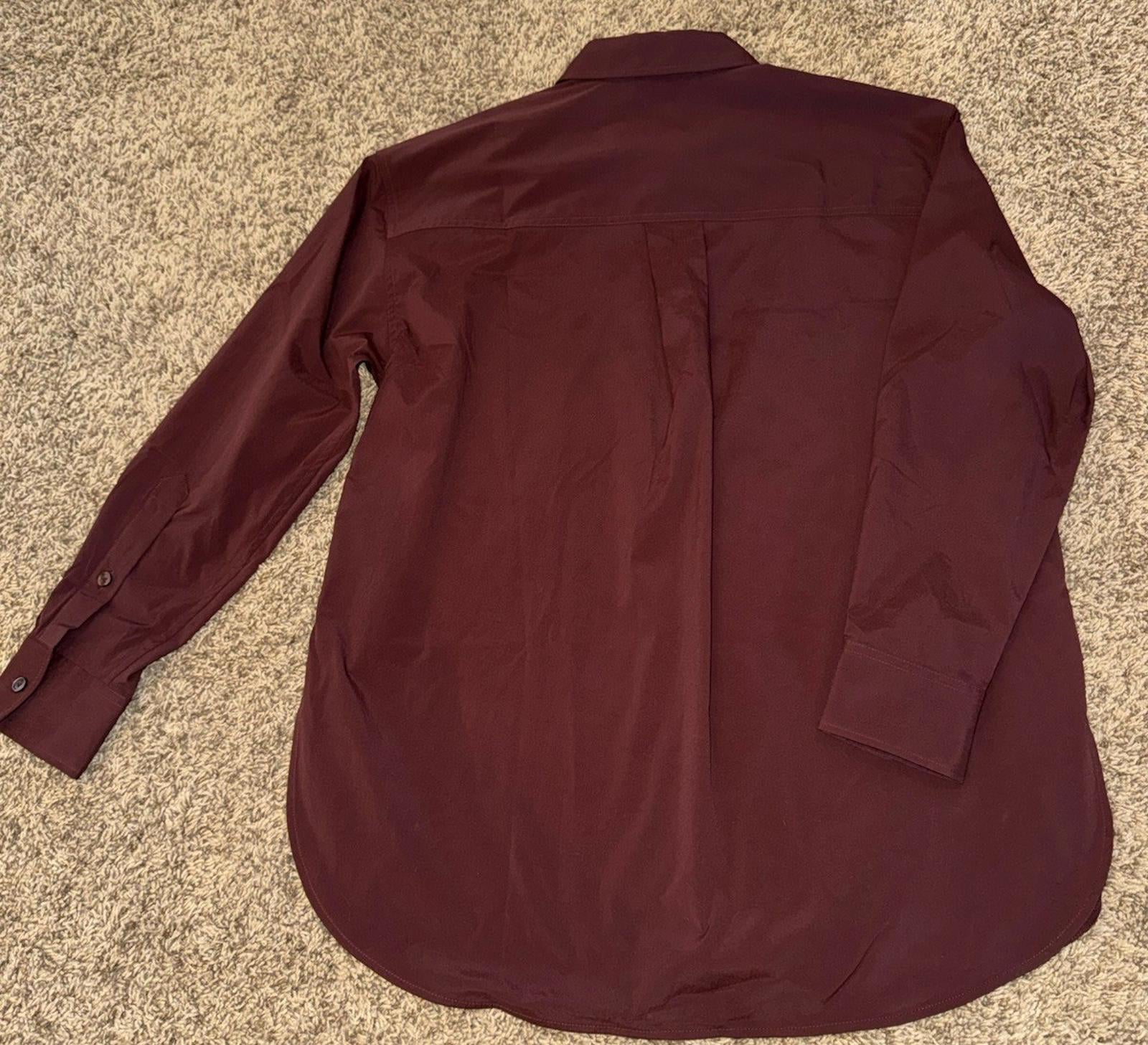 Athleta Medium Midday Relaxed Shirt Garnet NEW! #414480