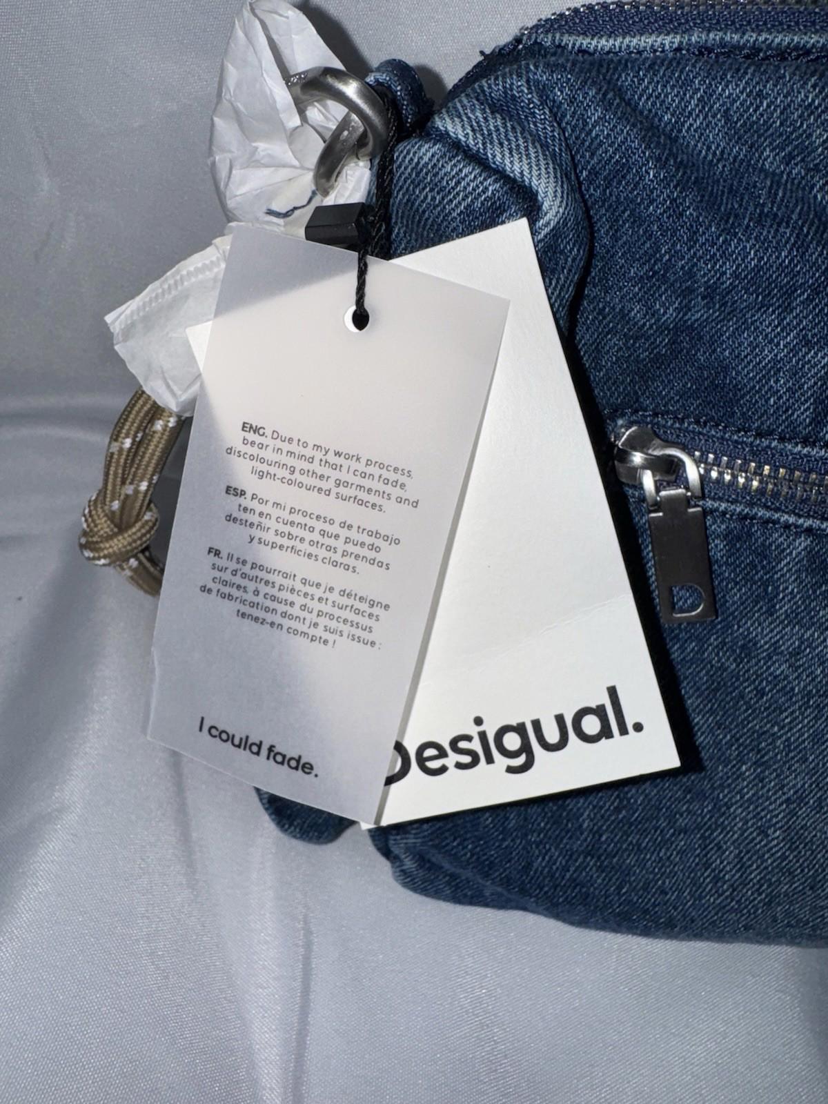 NEW! Desigual Denim zip-fastening tote bag