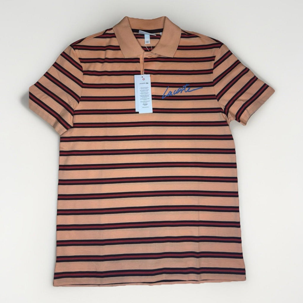 NEW! Lacoste Men's Regular Fit Cotton Polo Striped Shirt Small NWT