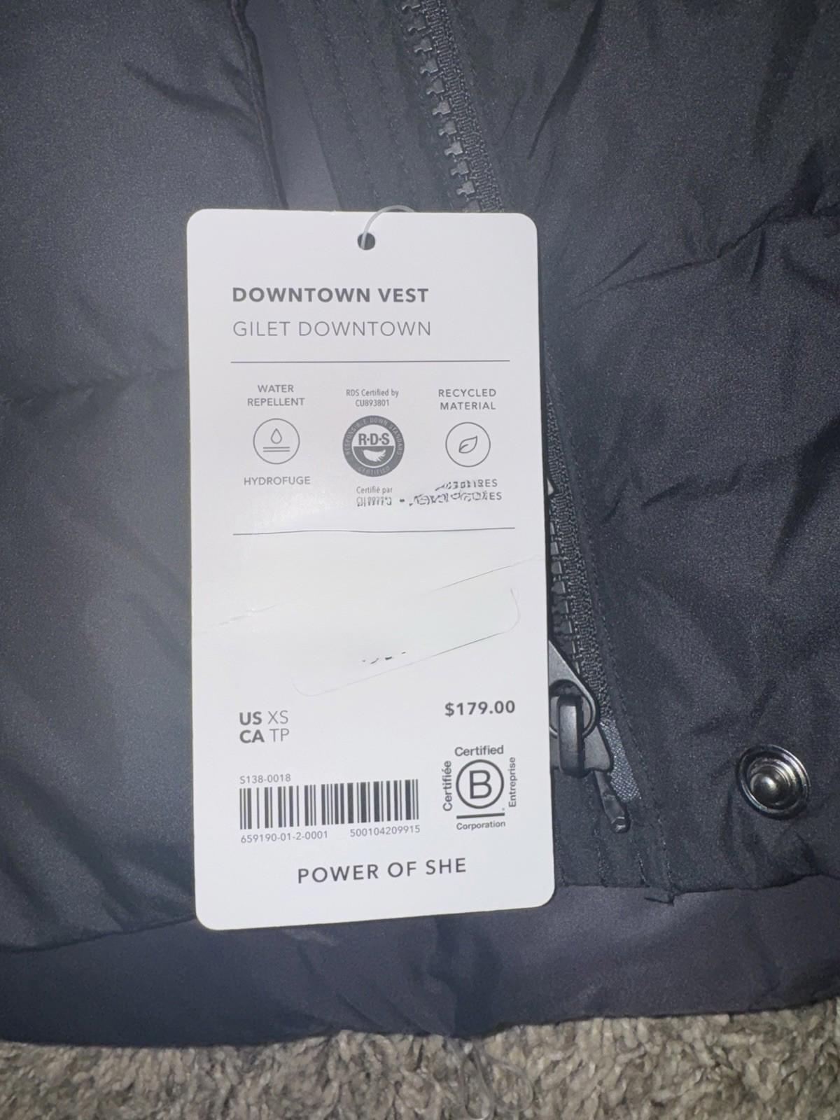 ATHLETA Women’s Downtown Gilet Puffer Vest Size XS Black NEW! Sold out online!