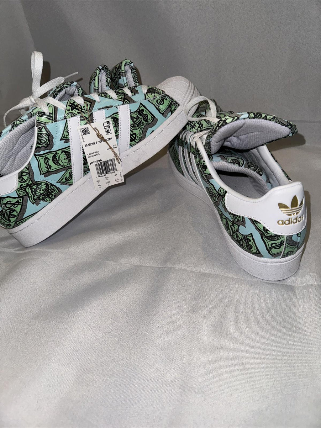 Adidas Jeremy Scott Superstar Money Print Shoe's Green Men's size 10.5, 11