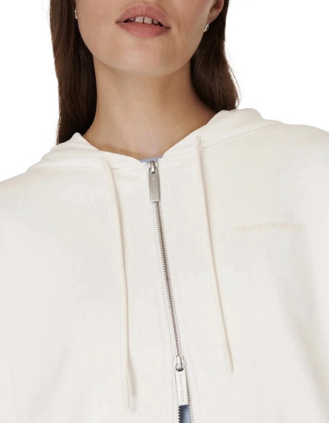 NWT Sweaty Betty Revive Zip Through Hoody in the Lily White color XS NEW!