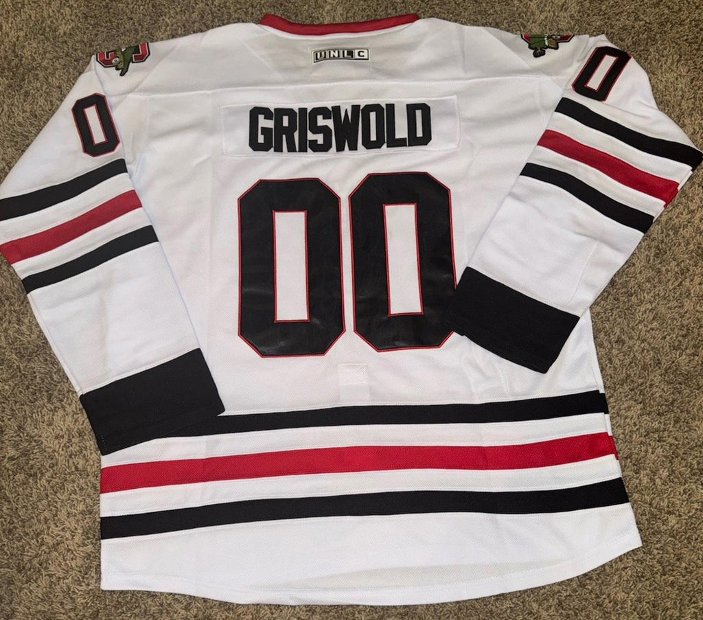Christmas Vacation Marty Moose Griswold Hockey Jersey #00 Chicago Blackhawks  XL