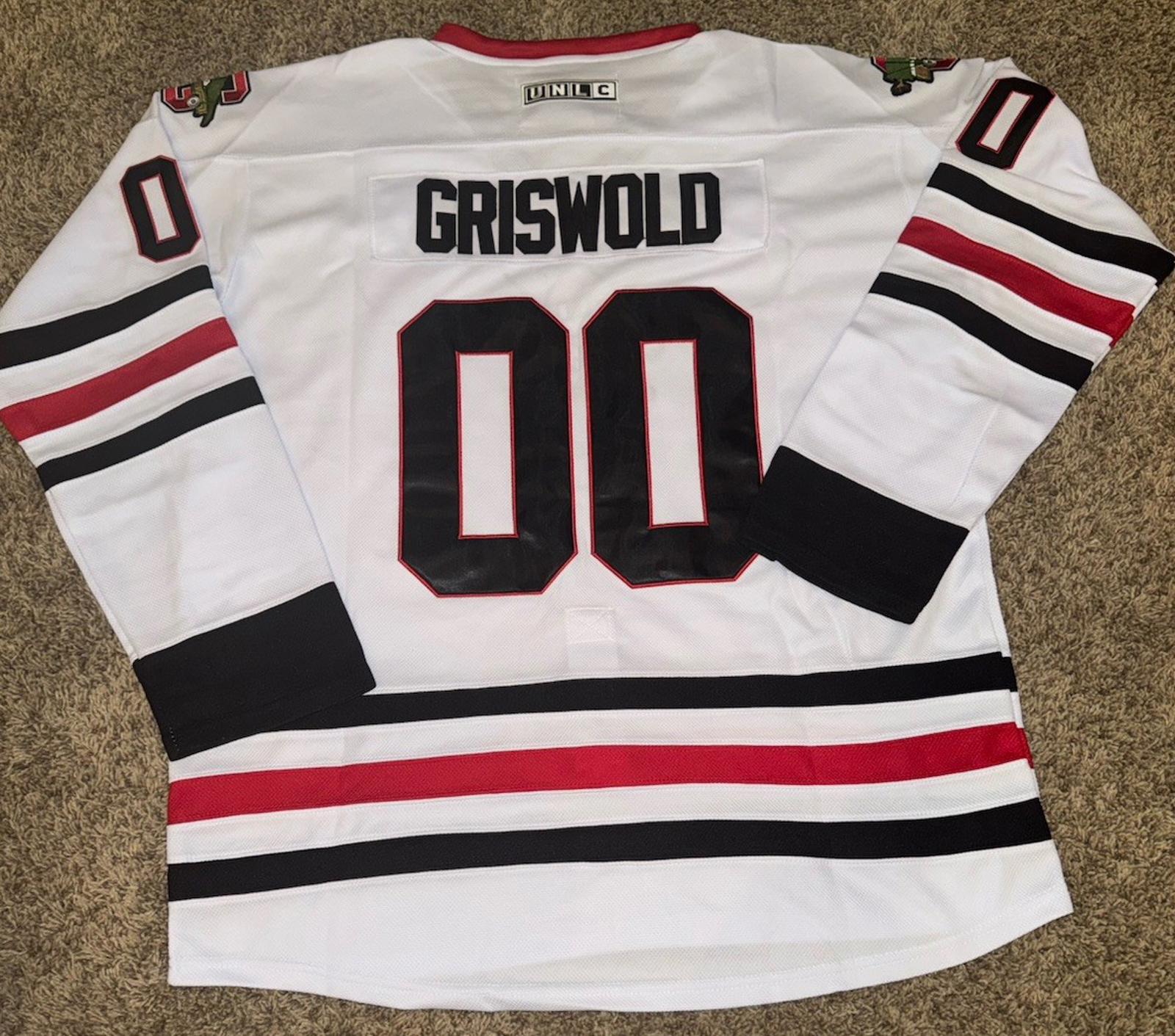 Christmas Vacation Marty Moose Griswold Hockey Jersey #00 Chicago Blackhawks  XL