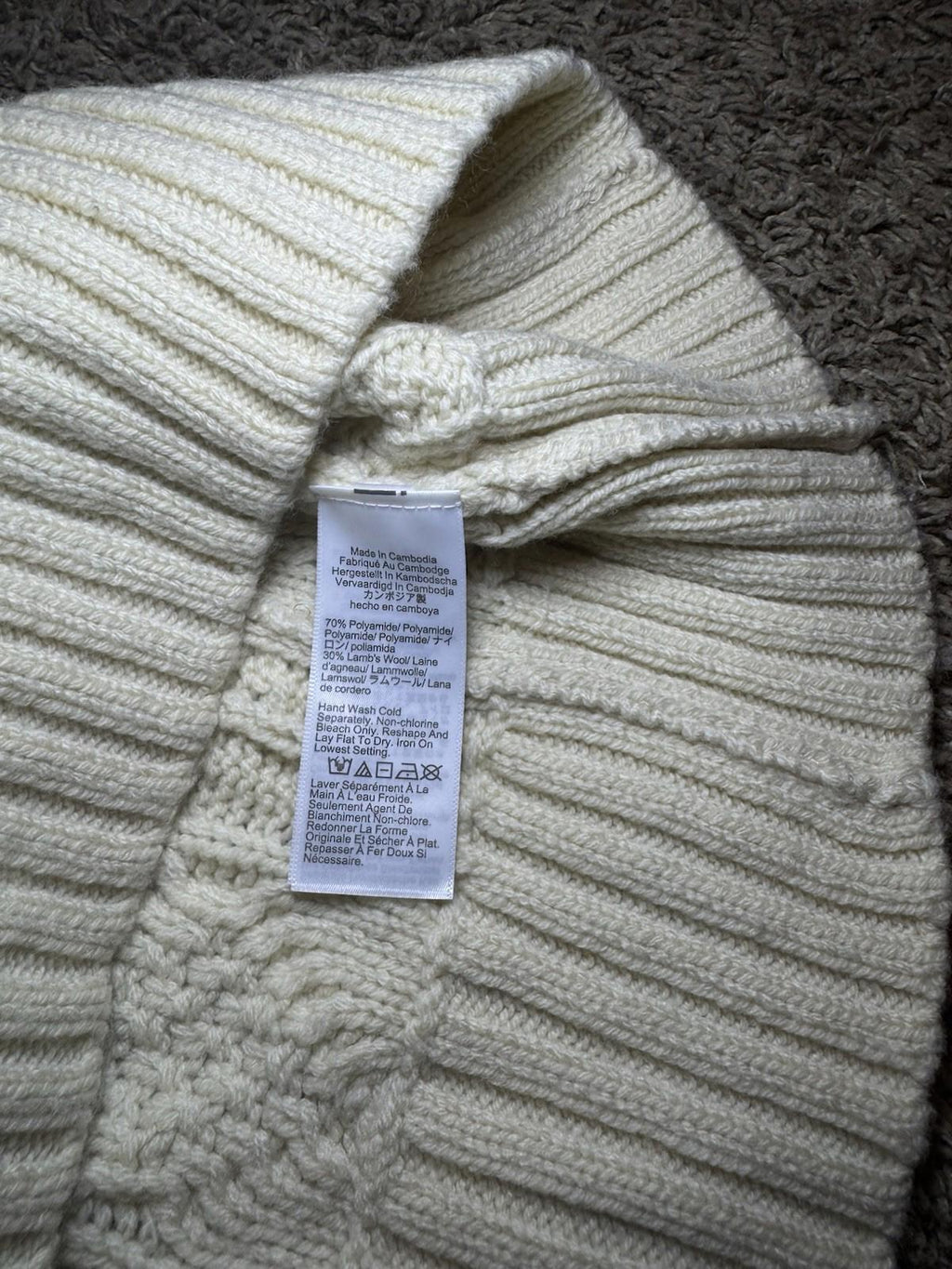 NEW! JCrew Men's Cableknit Sweater in Oatmeal NWT