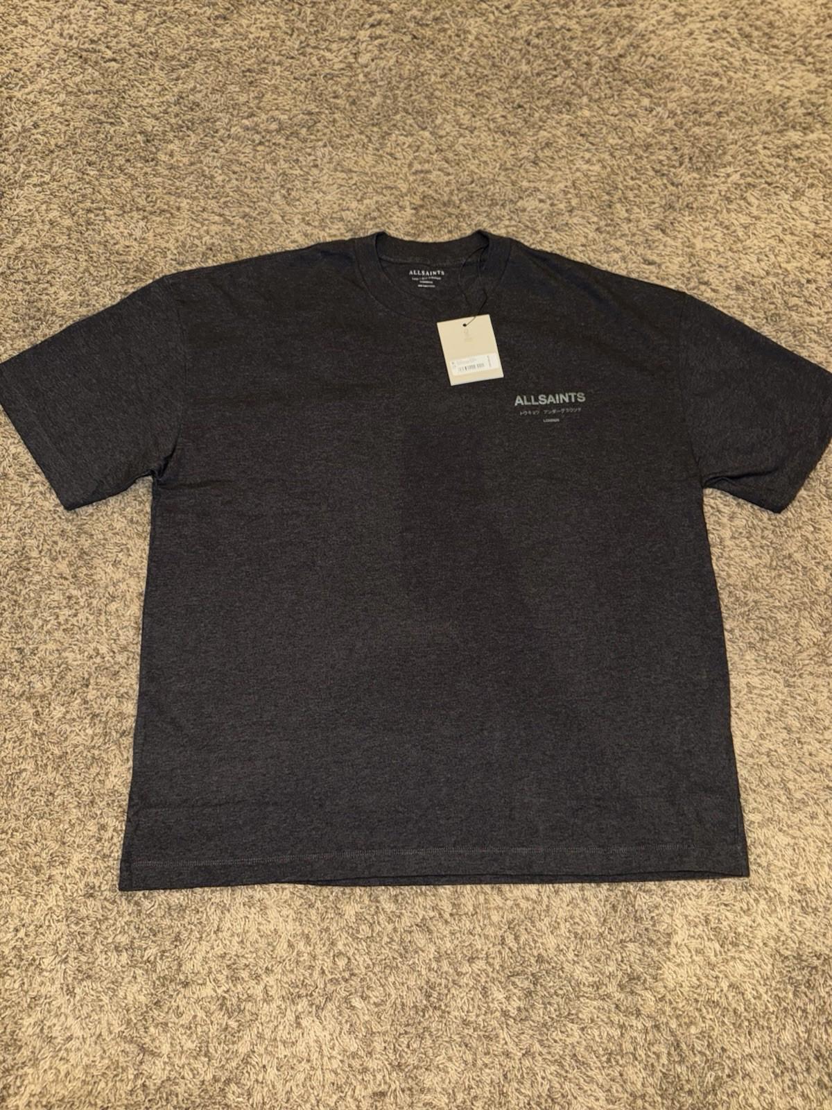 NEW! ALLSAINTS Underground Oversized Crew Neck T-Shirt Men's Size L Gray NWT