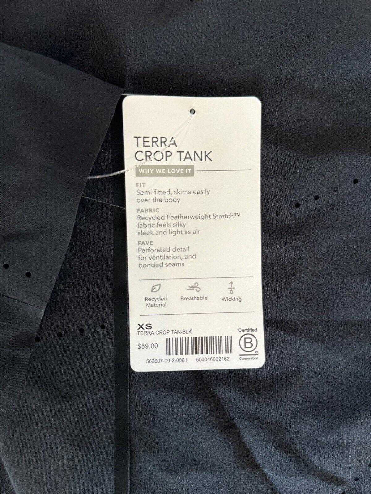 ATHLETA TERRA CROP TANK IN BLACK  SIZE X-SMALL NEW
