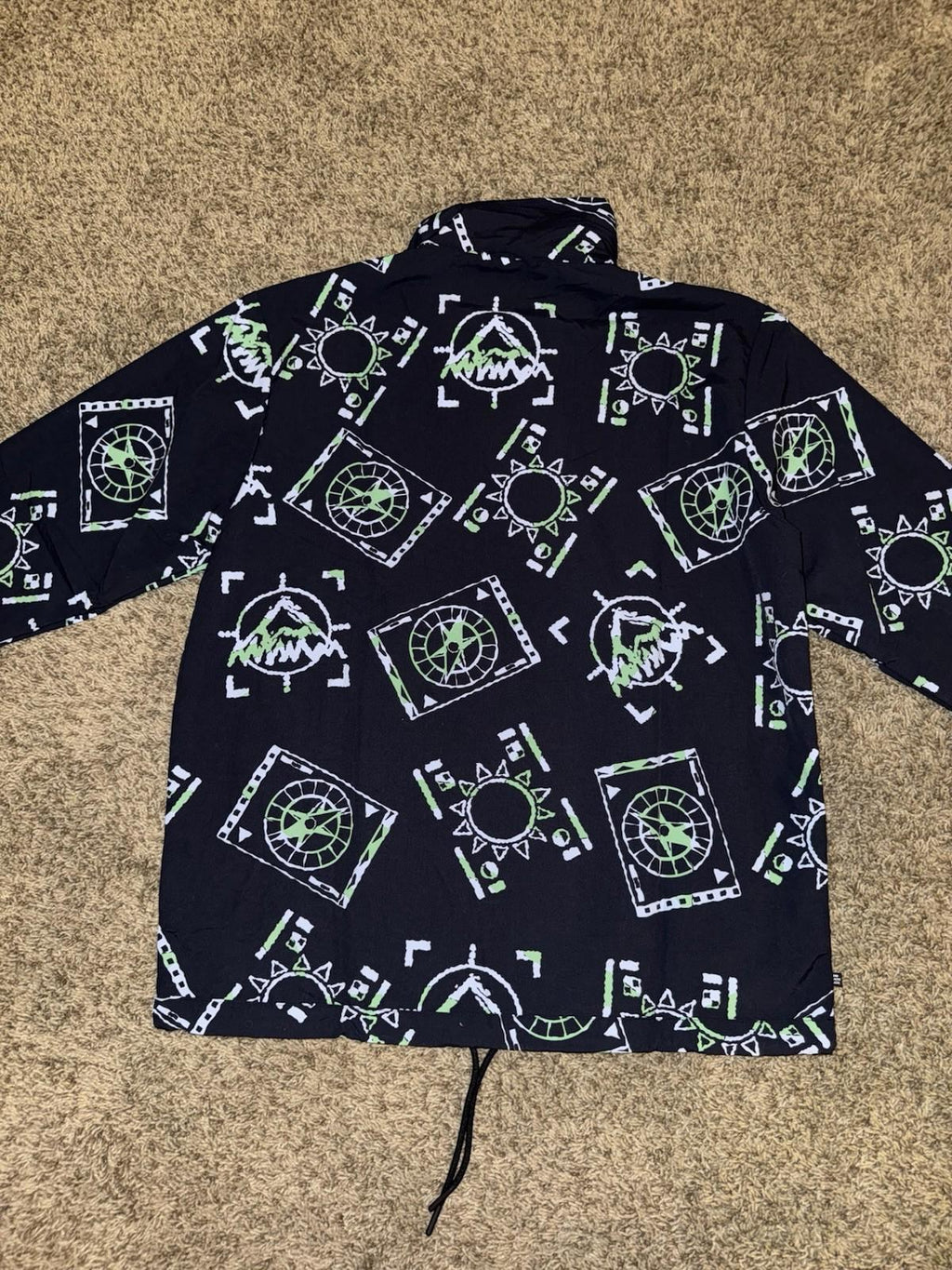 Adidas Men's Adventure Allover Print Archive Anorak Windbreaker Jacket Size SM