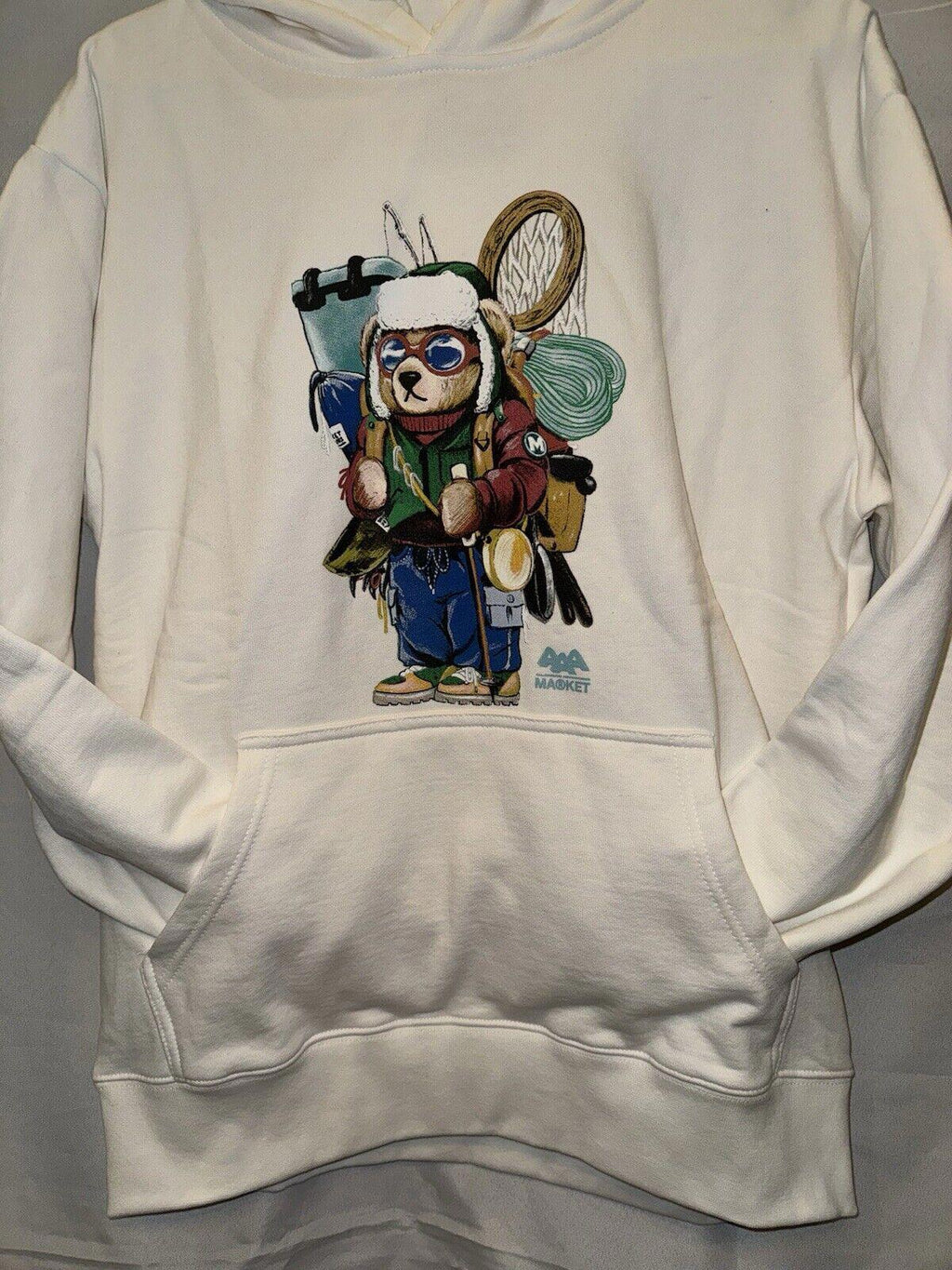 MARKET Brand White Ultralight BEAR Hoodie New Fall 2XL