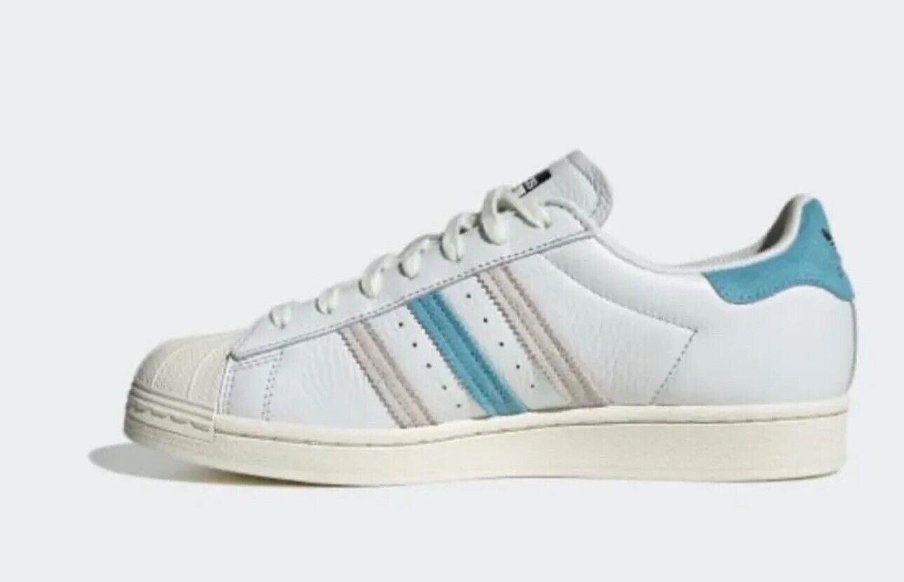 NWOB adidas Originals Superstar Low Cream/White/Blue sz 9