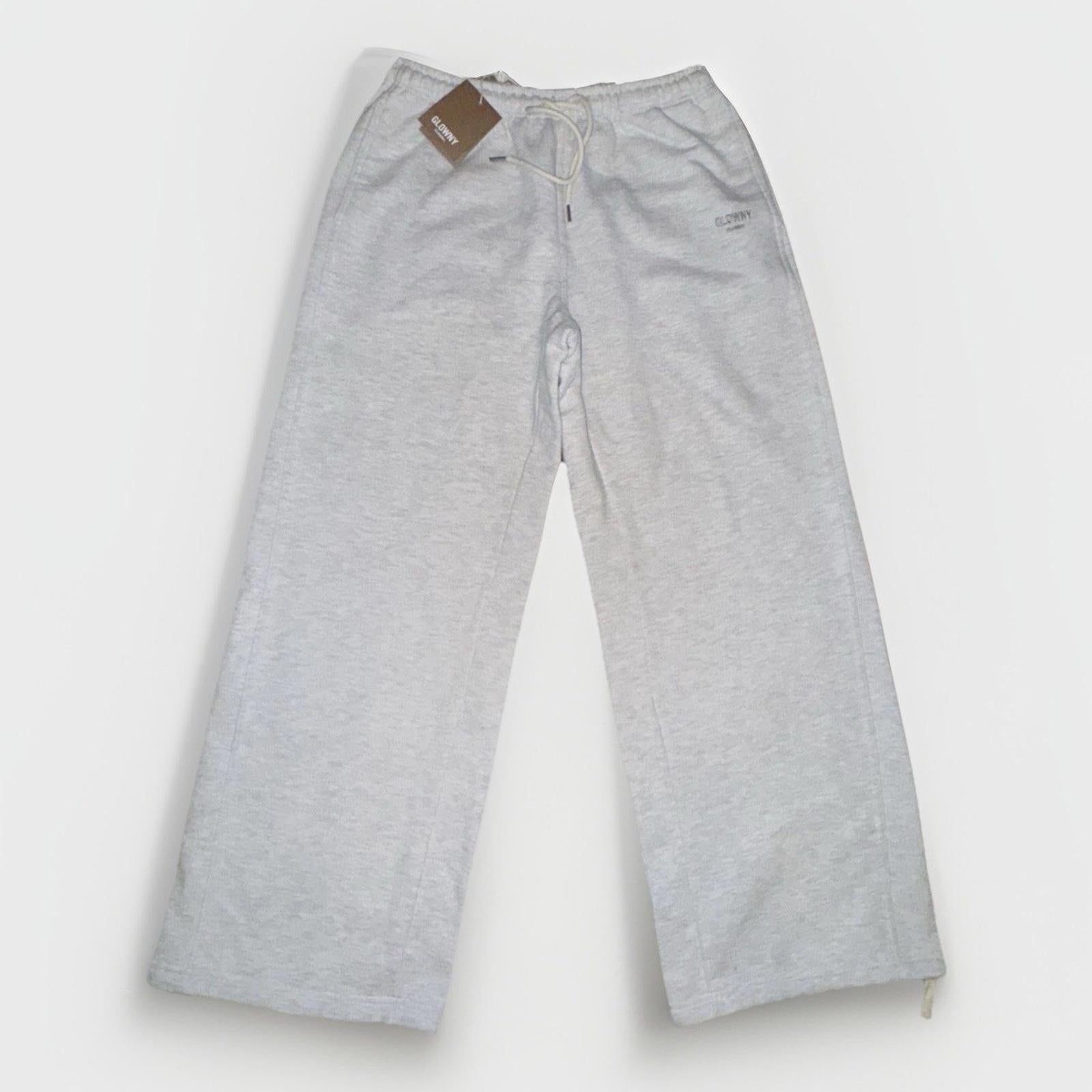 NEW! GLOWNY G DRAWSTRING SWEATPANTS (GRAY) Wide Leg Street Wear NWT