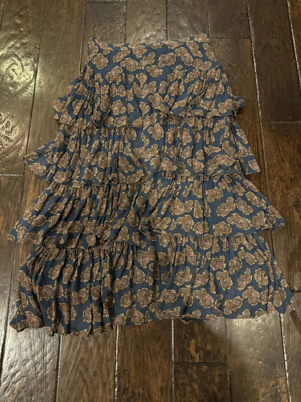 NEW! Women's Brooks Brothers Tiered Skirt in Paisley Chiffon NWT