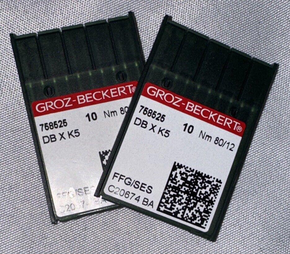 TWO (10-Pk) Groz-Beckert Sewing Machine Needle 80/12 728322 (20 Total) NEW