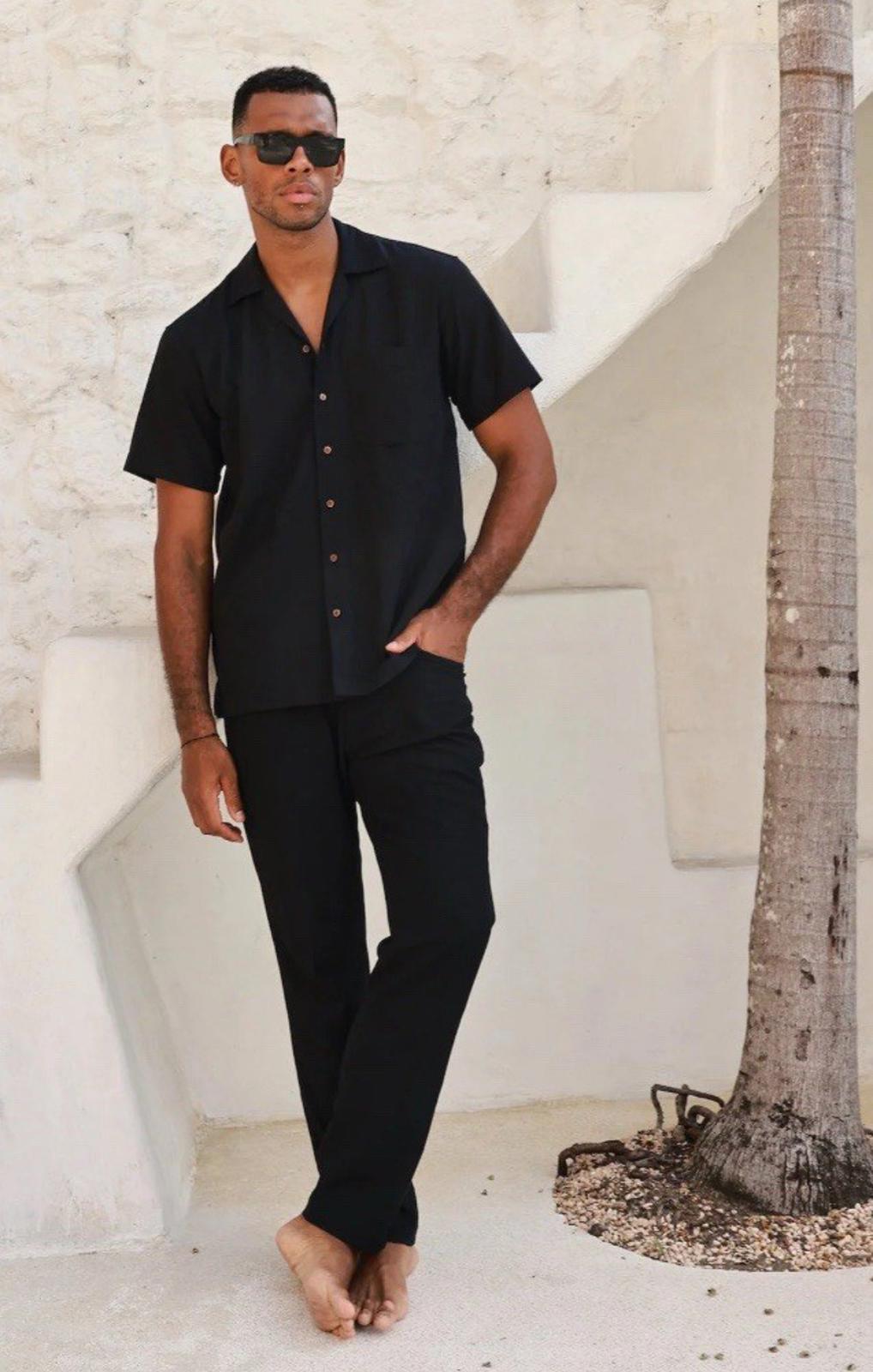 NEW! Kenny Flowers The Mykonos Linen Vacation Pants Black Medium