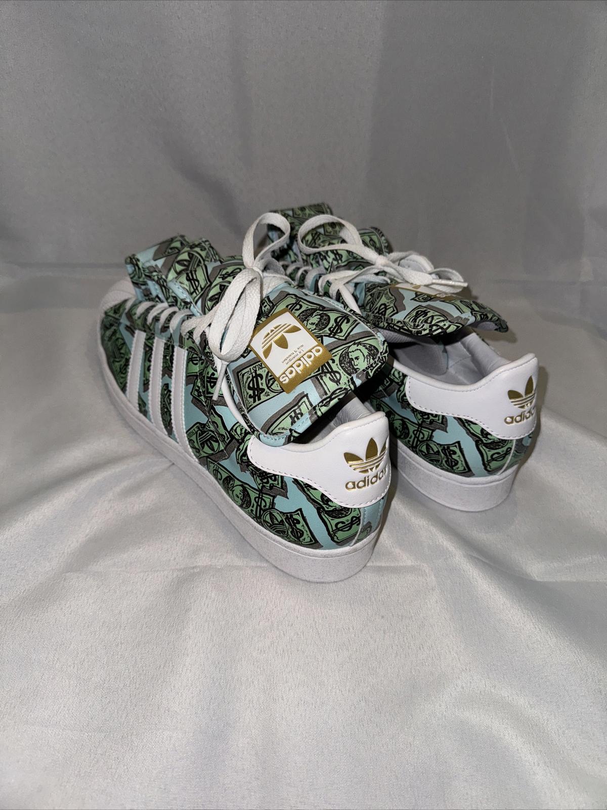 Adidas Jeremy Scott Superstar Money Print Shoe's Green Men's size 10.5, 11