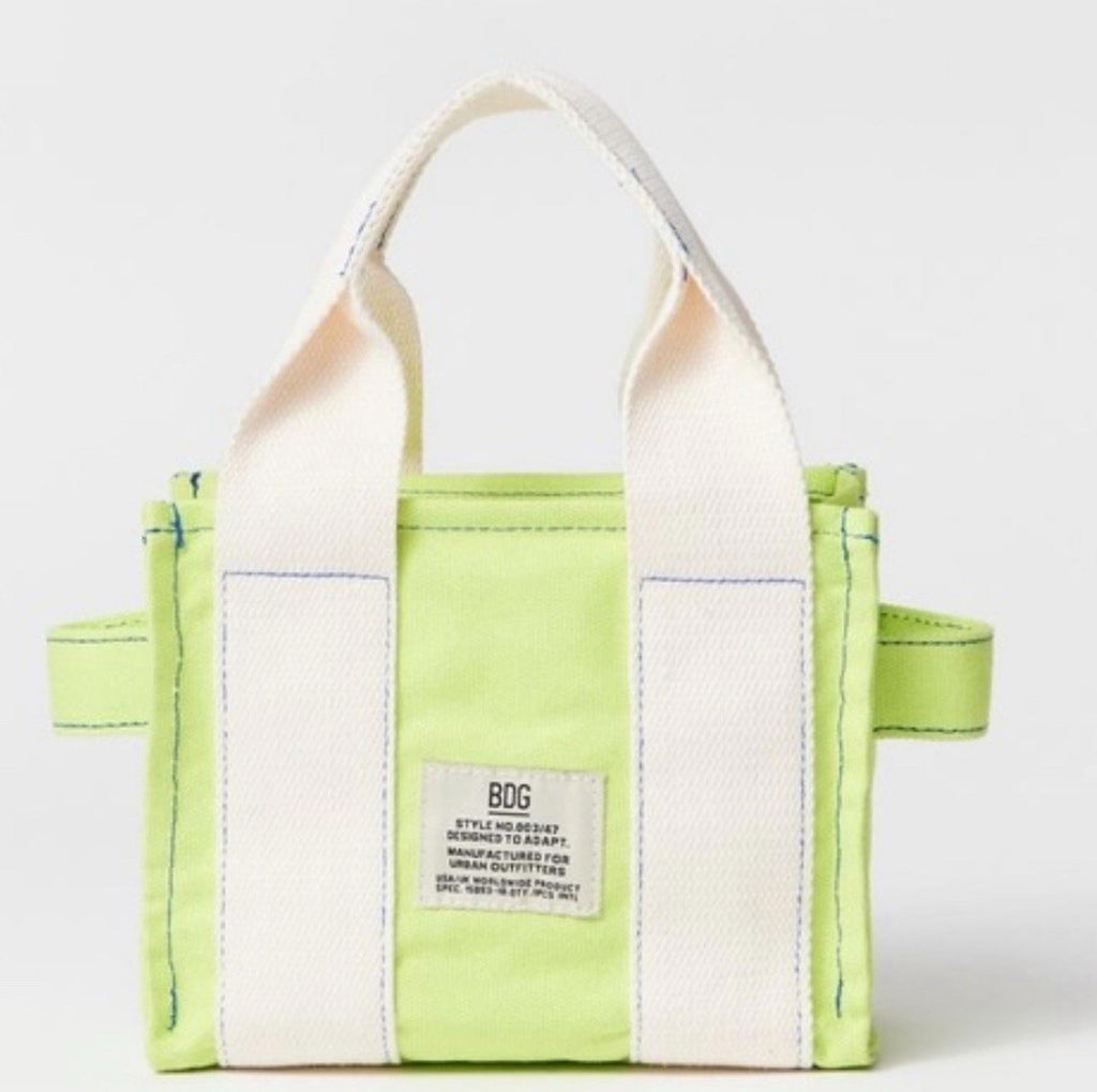 Urban Outfitters BDG Serena Mini Tote Bag Lime Green NEW No shoulder strap