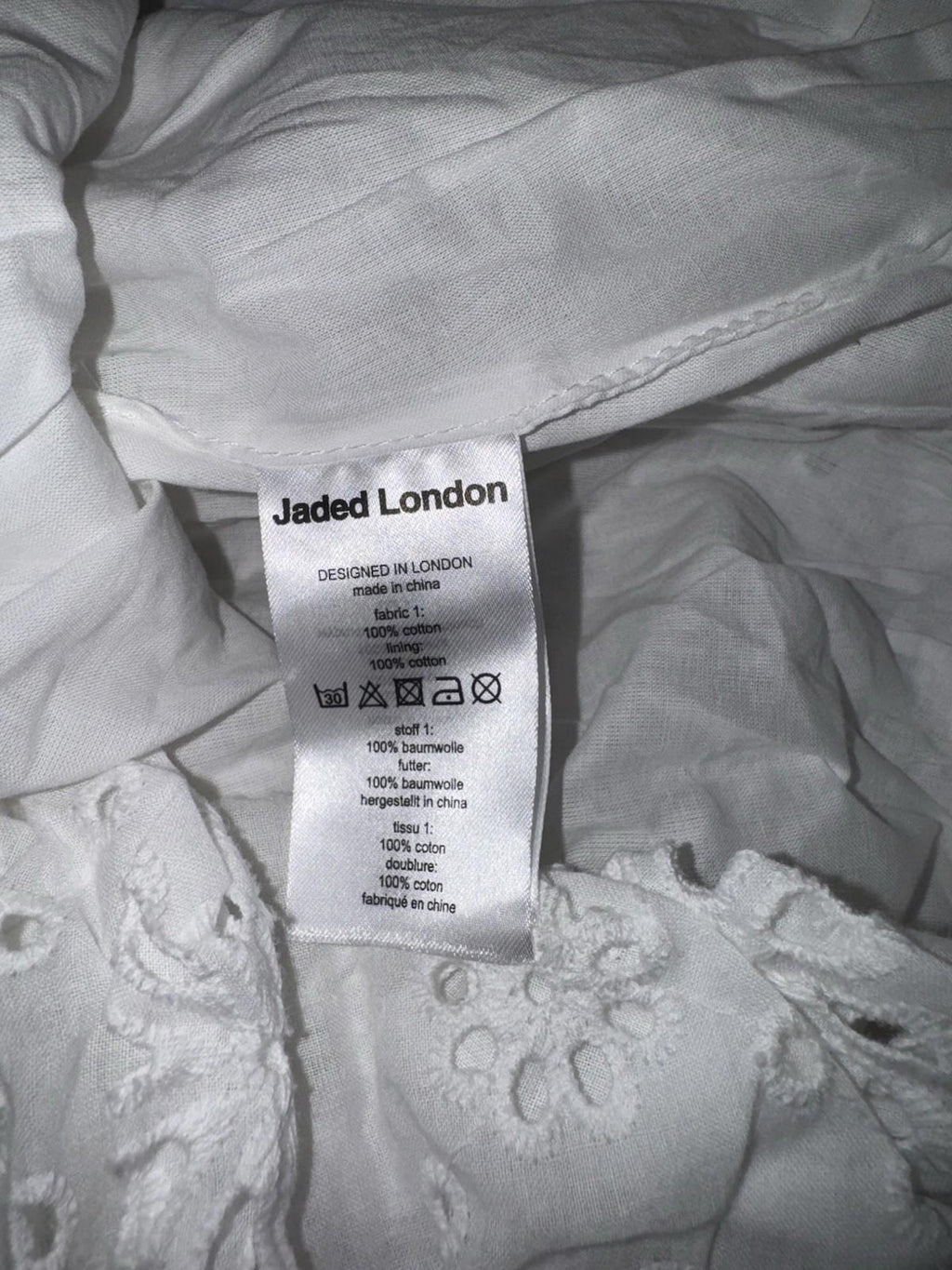 Jaded London White Broderie Puffball Skirt Sz 10 Miniskirt Eyelet MSRP $100 NEW