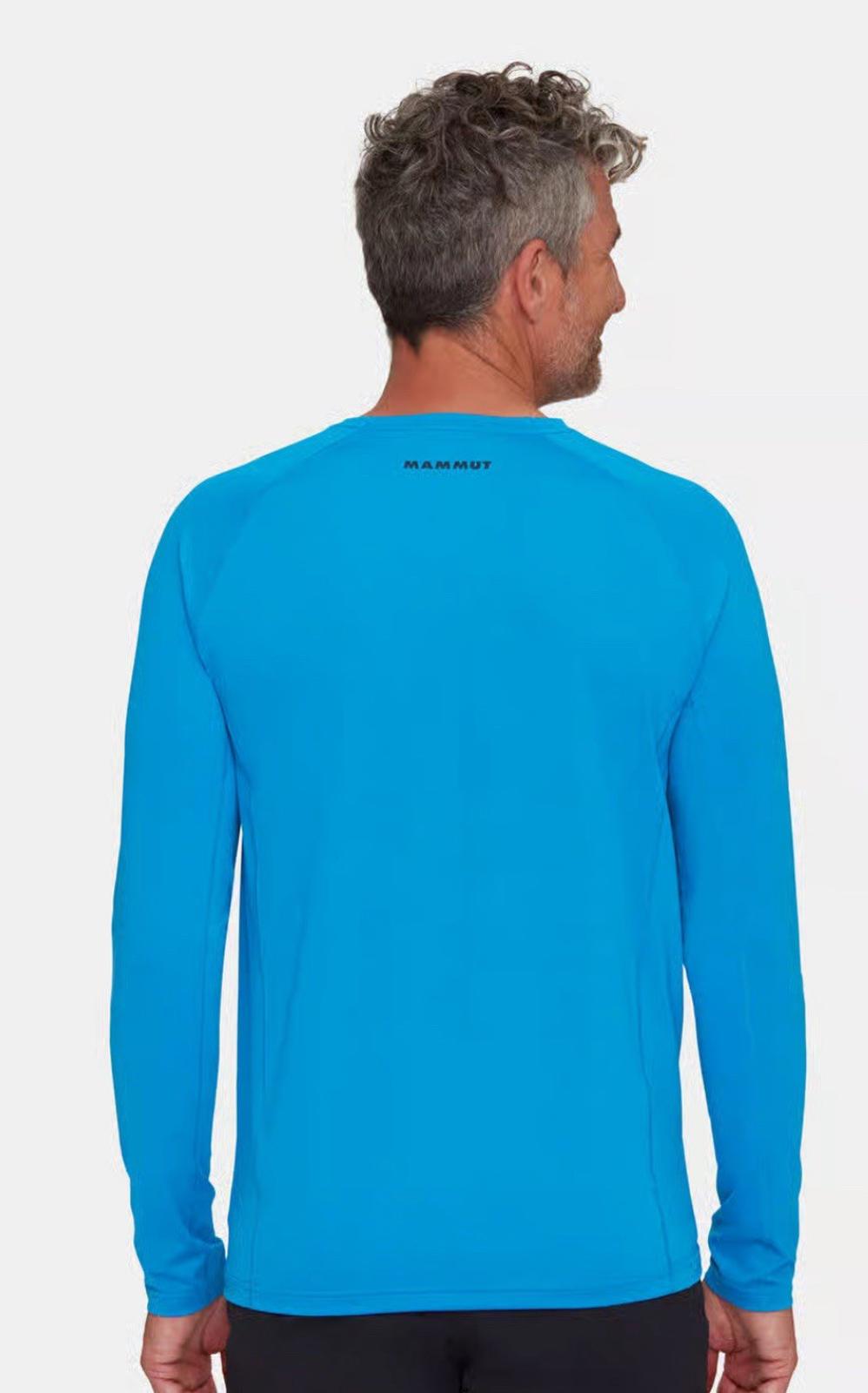 Mammut Selun FL Longsleeve Shirt Mens Large Glacier blue Performance Logo Hiking