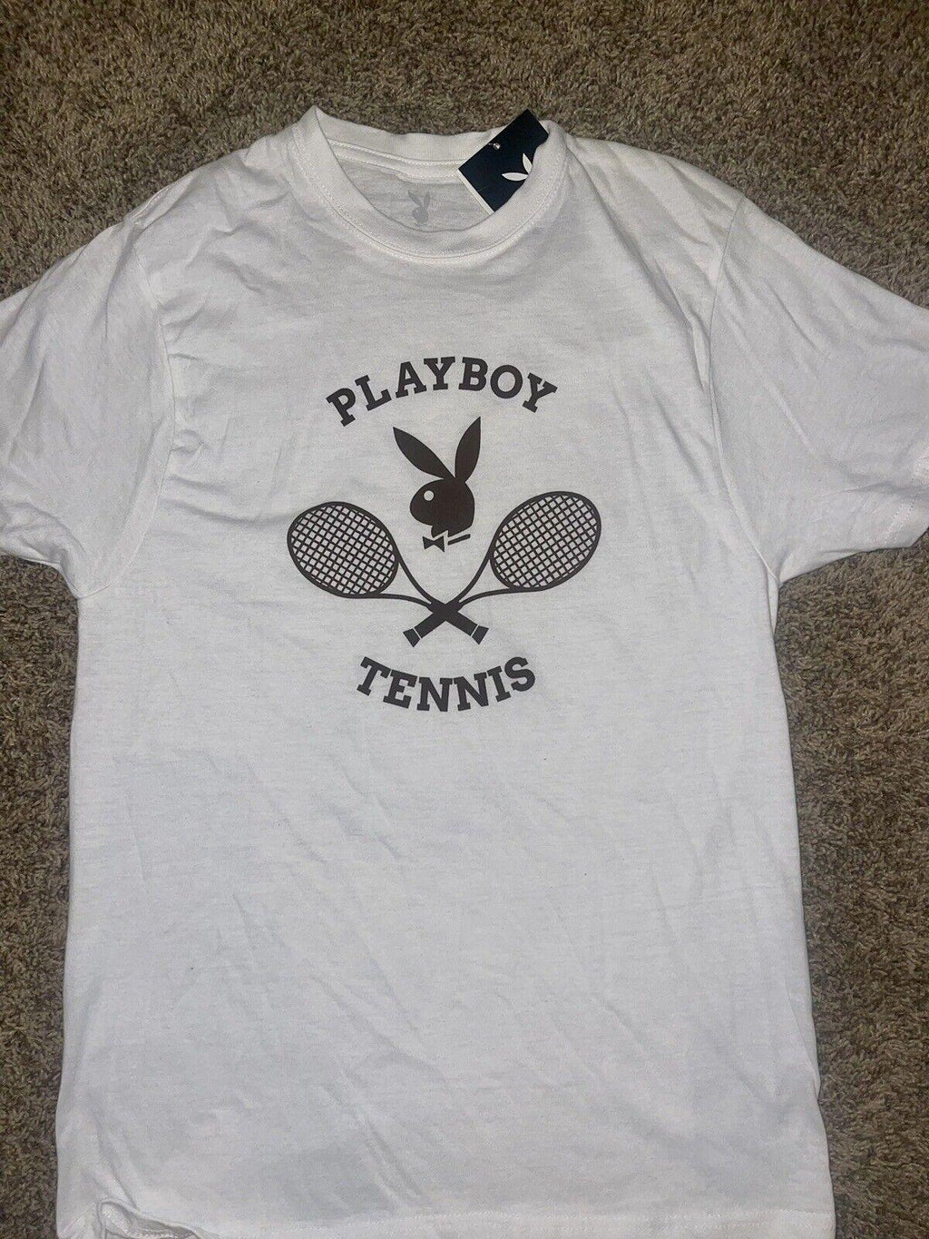 Playboy Tennis Club White Unisex Size M. T-Shirt NWT