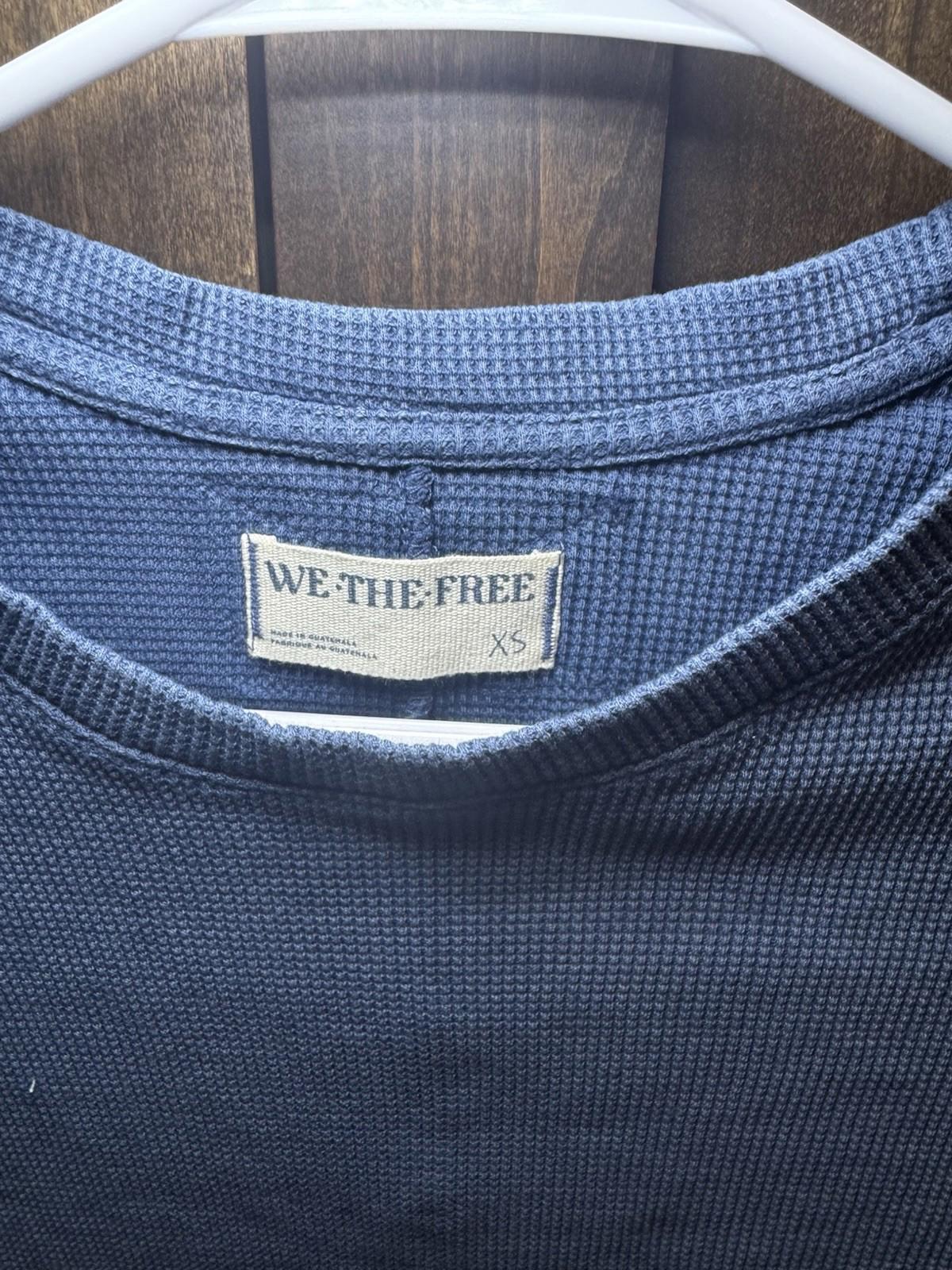 NEW Free People Easy Does It Tee Long Sleeve XS Dark Denim NWT