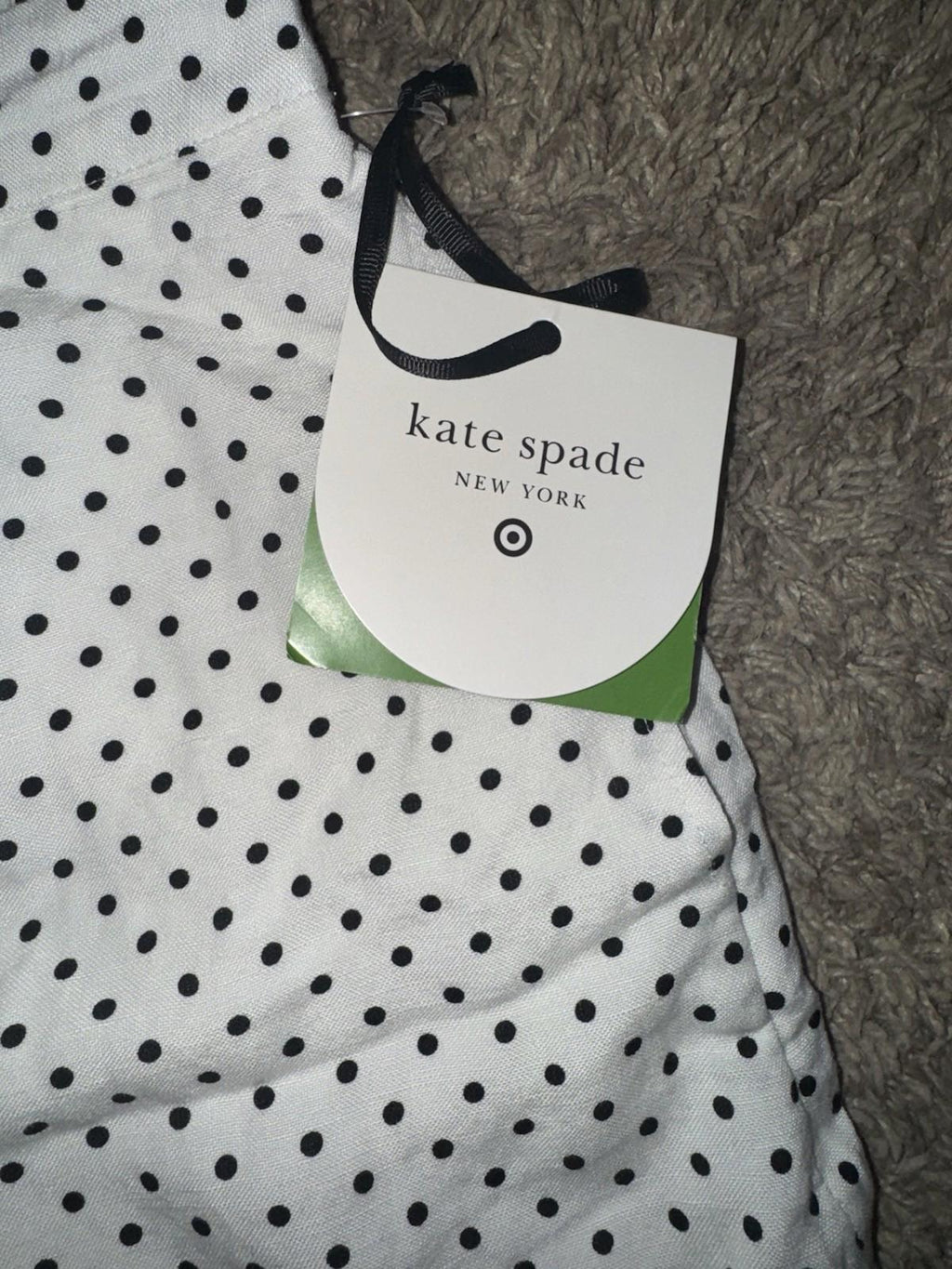NEW! Women's Mini Polka Dot Linen Flared High Rise Shorts - kate spade XS