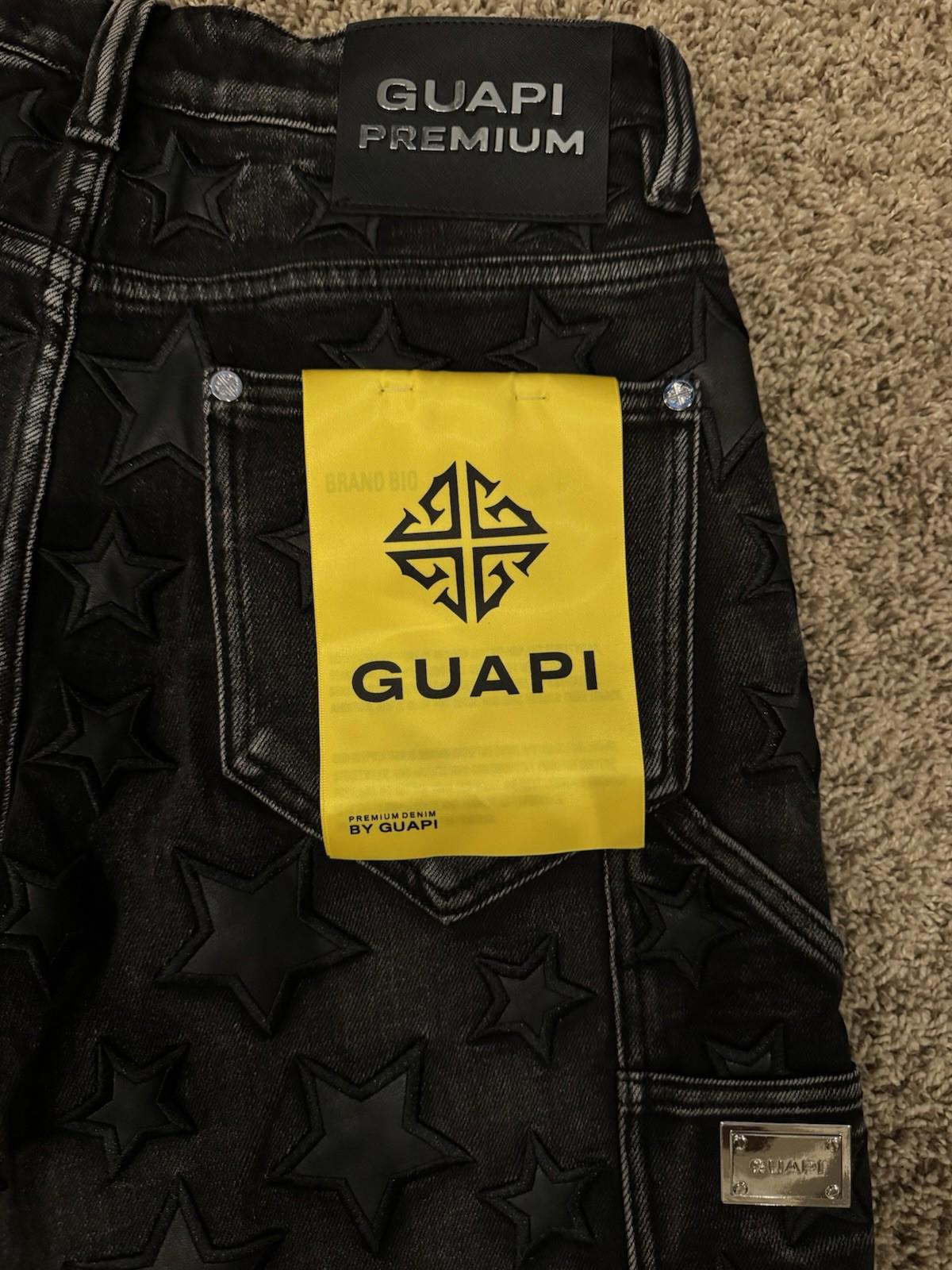 NEW! GUAPI 489OBSDS GUAPI STAR SHORTS BLACK OBSIDIAN NWT Size 30 Sold out online