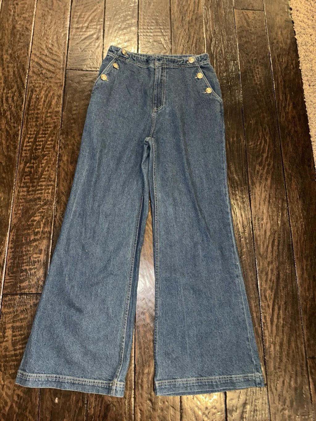 Macys x Disney Minnie Majorette High Rise Wide-Leg sailor dark Jeans size 10 NEW