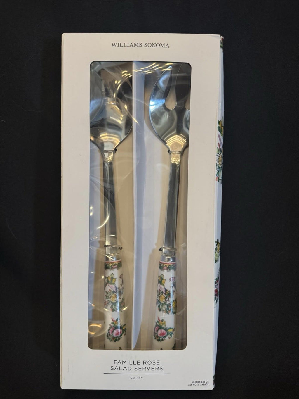 WILLIAMS SONOMA NWT S/2 Famille Rose SALAD SERVERS NIB