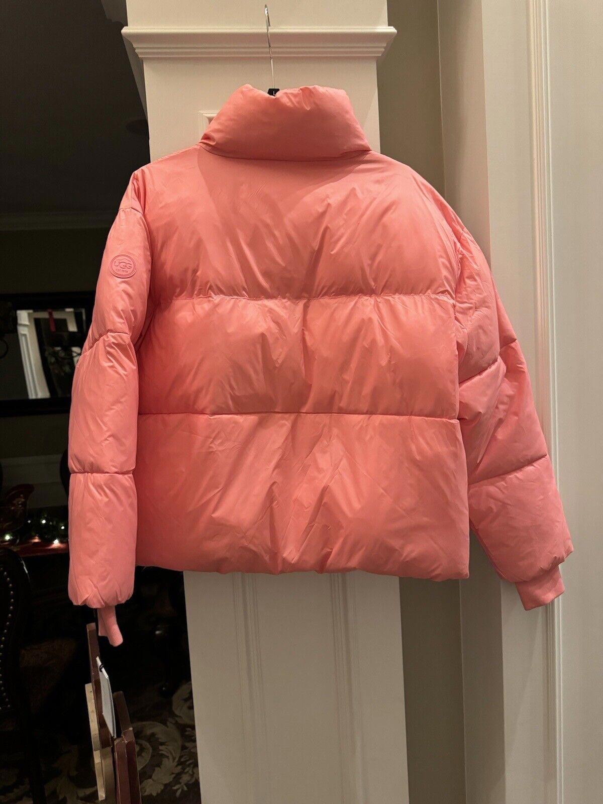 NWT UGG Women's Pink Vickie Puffer Jacket Zip Button Size XL