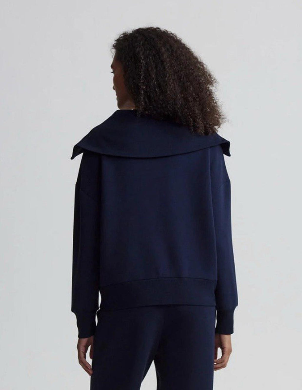 Varley Double Soft Catherine Half Zip Sweat Navy Large NWT $144