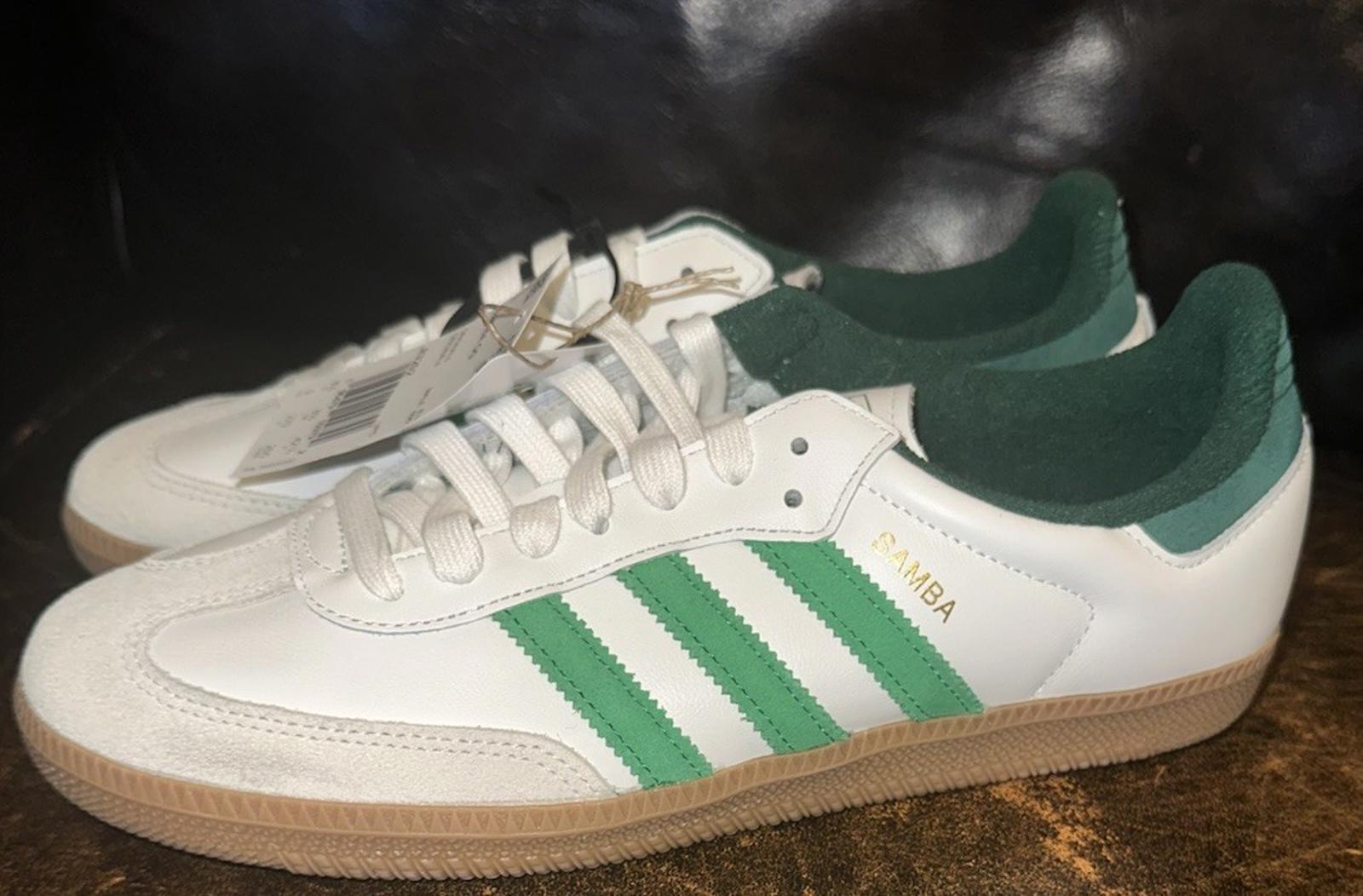 Adidas Samba OG shoe "Cloud White/Collegiate Green” 9 M NEW!