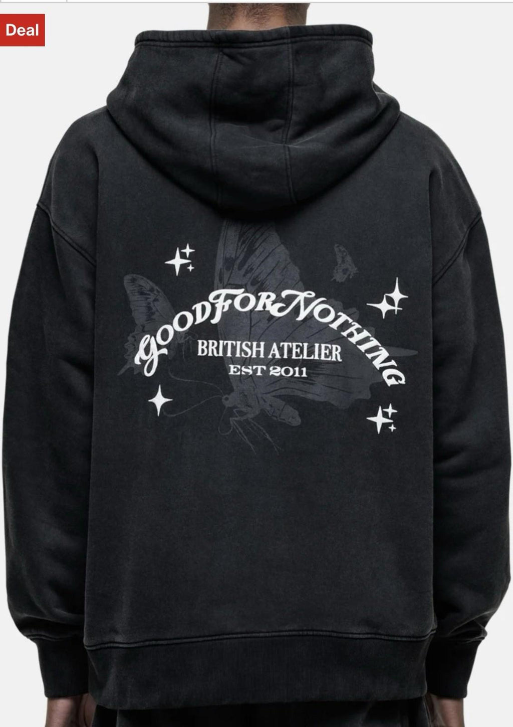 NEW Good For Nothing LIBERTY Hoodie - washed black MEDIUM NWT