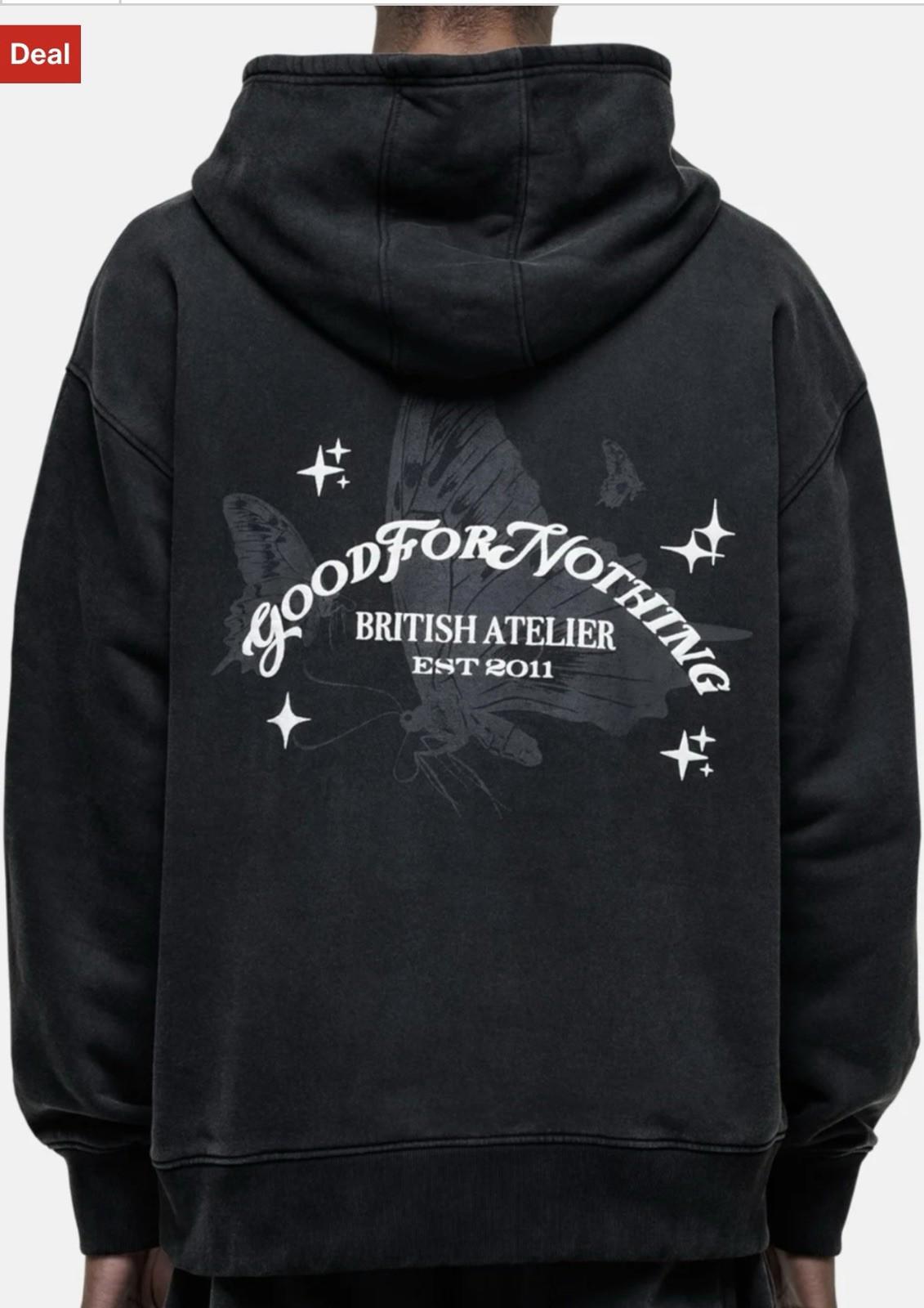 NEW Good For Nothing LIBERTY Hoodie - washed black MEDIUM NWT