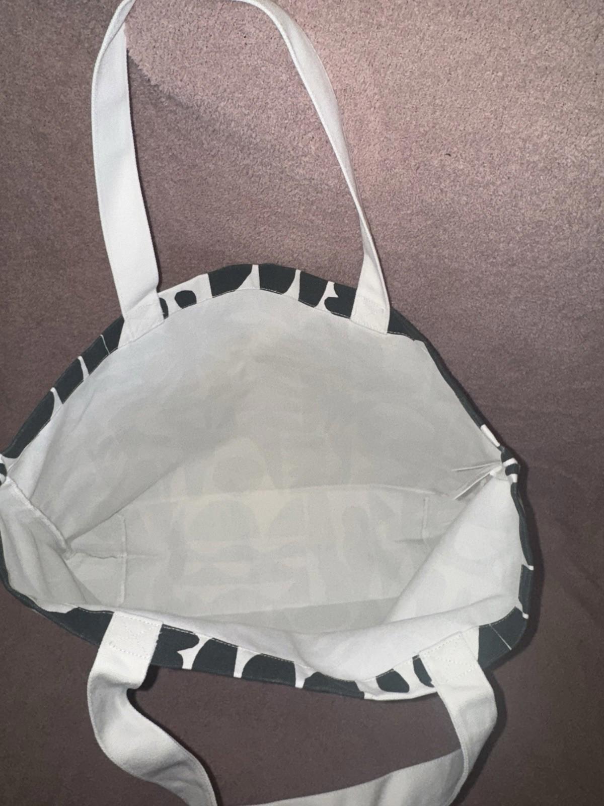 Vuori Canvas Printed Tote Extra Large 24x15 Green/White Double Handles New