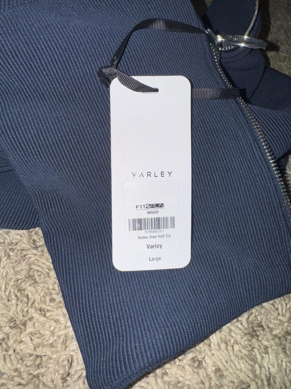 Varley Double Soft Catherine Half Zip Sweat Navy Large NWT $144