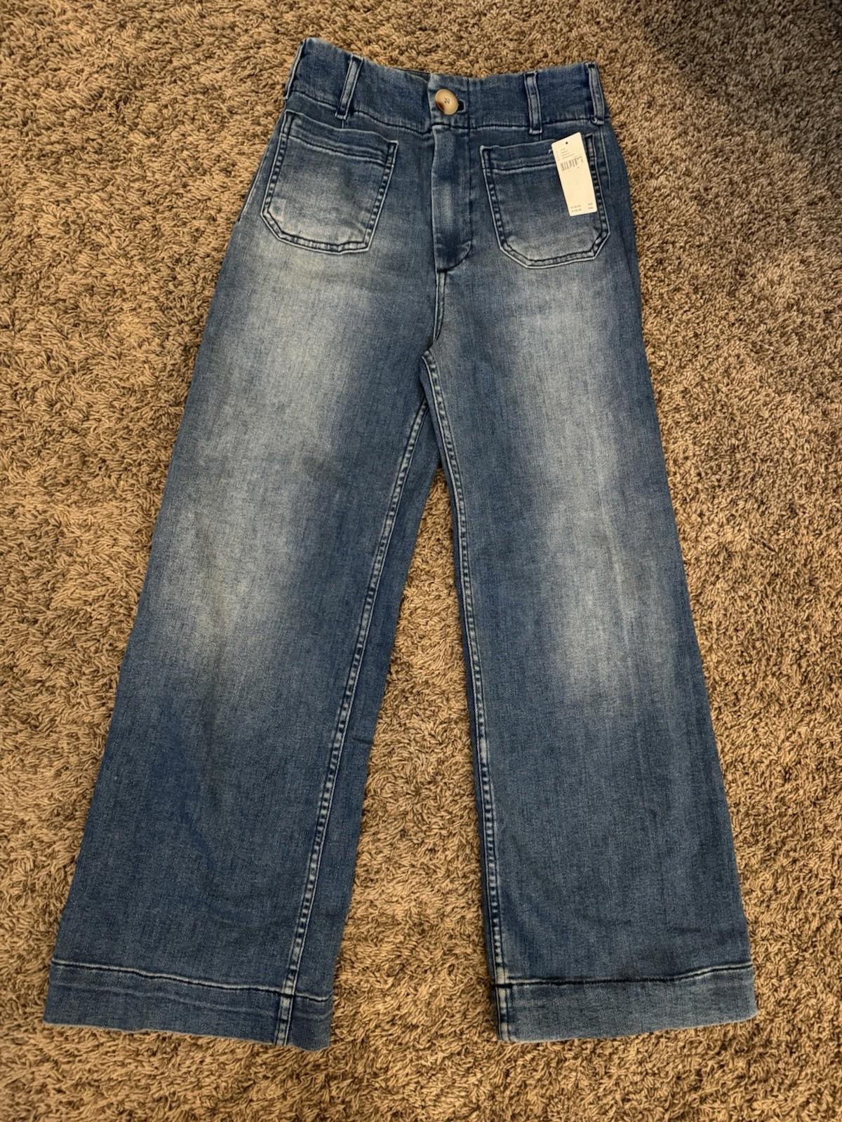 Maeve by Anthropologie- Size 25 Jean:  The Colette Wide Leg Jean Med Denim $150