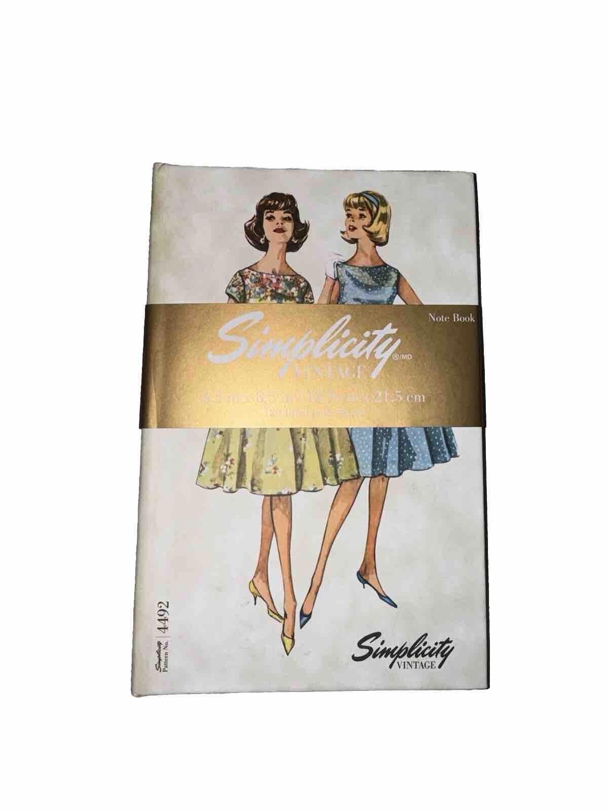 Simplicity Vintage Dress 1950's Fashion Hardcover Notebook