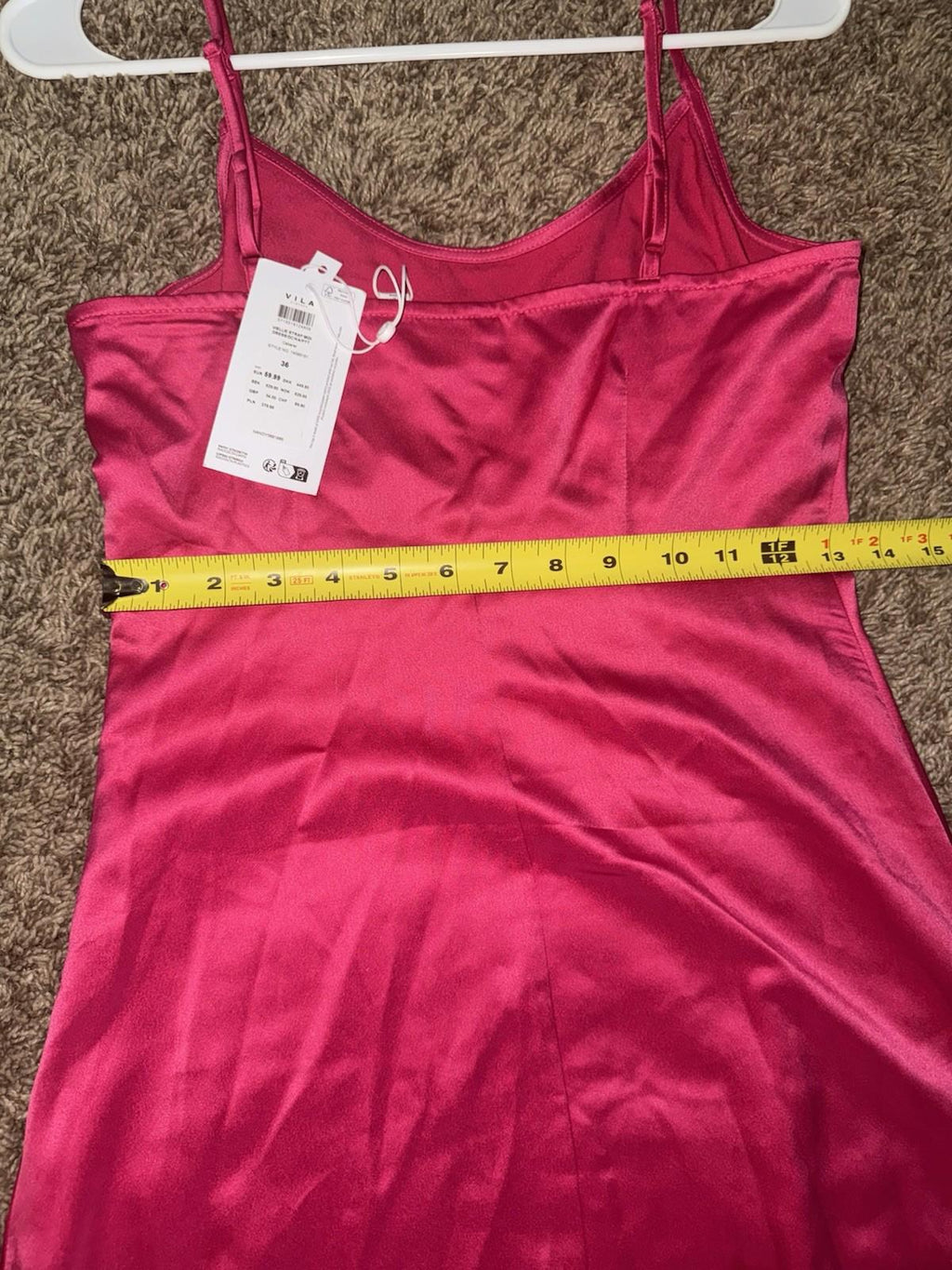 VILA viellie strap midi dress cabaret style no 14099191 Hot Pink. Size 36 NEW