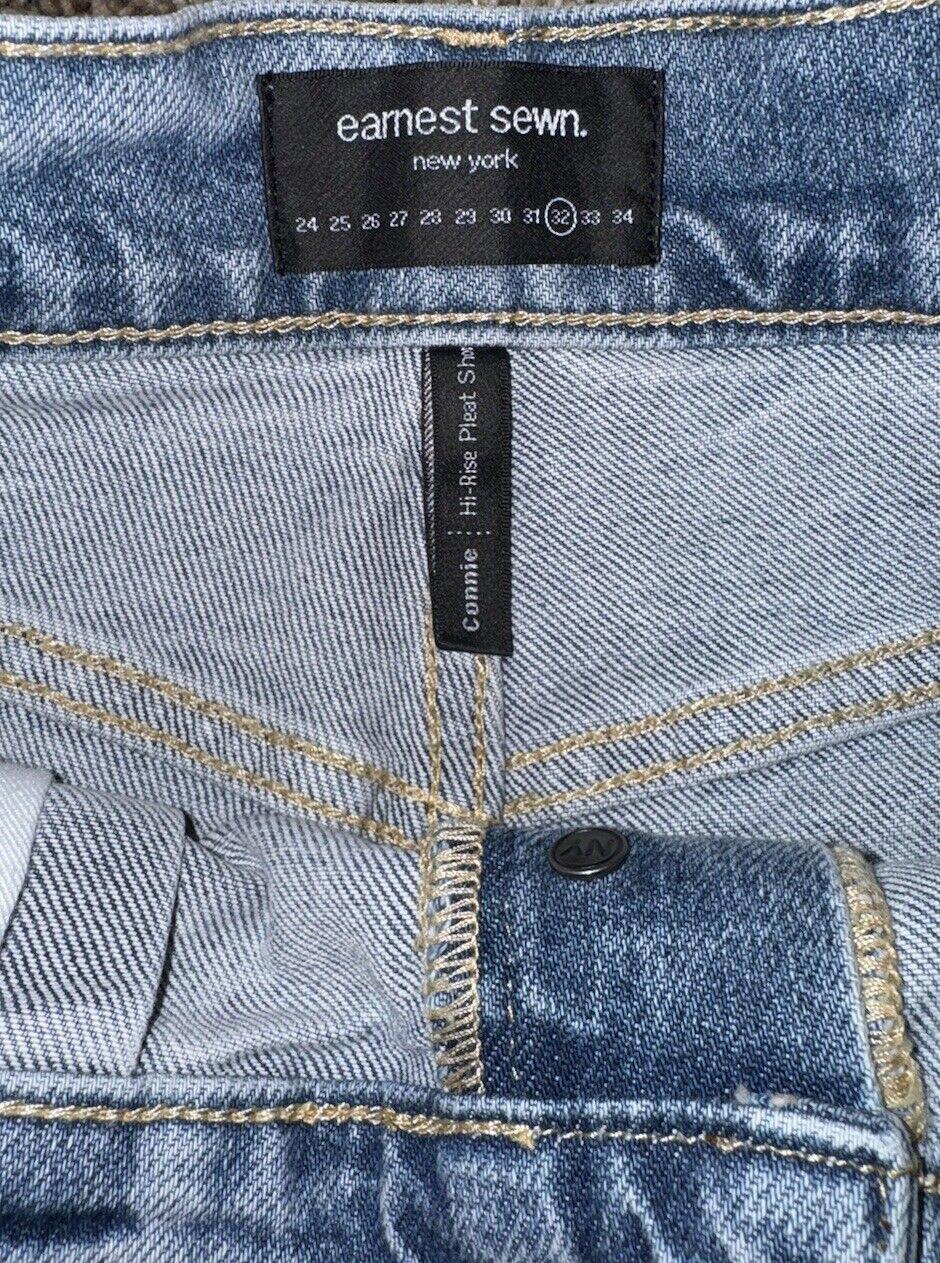 Earnest Womens Button Fly High Rise Denim Shorts Sz 32