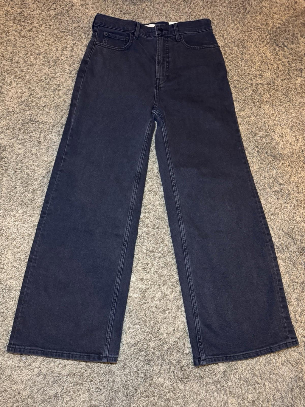 EVERLANE black Jeans Womens 28R Way-High Sailor Jean Wide Leg Stretch Denim NEW