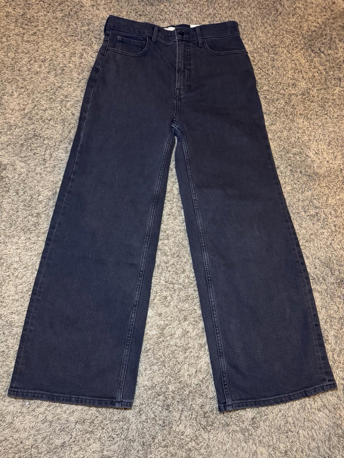 EVERLANE black Jeans Womens 28R Way-High Sailor Jean Wide Leg Stretch Denim NEW