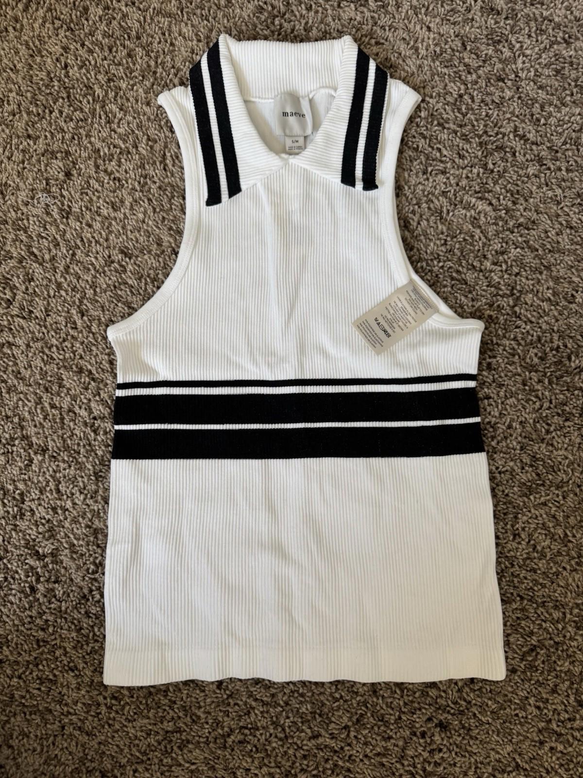 NEW! Maeve Anthropologie Ribbed Polo Tank Top SM NWT SOLD OUT ONLINE MSRP $58