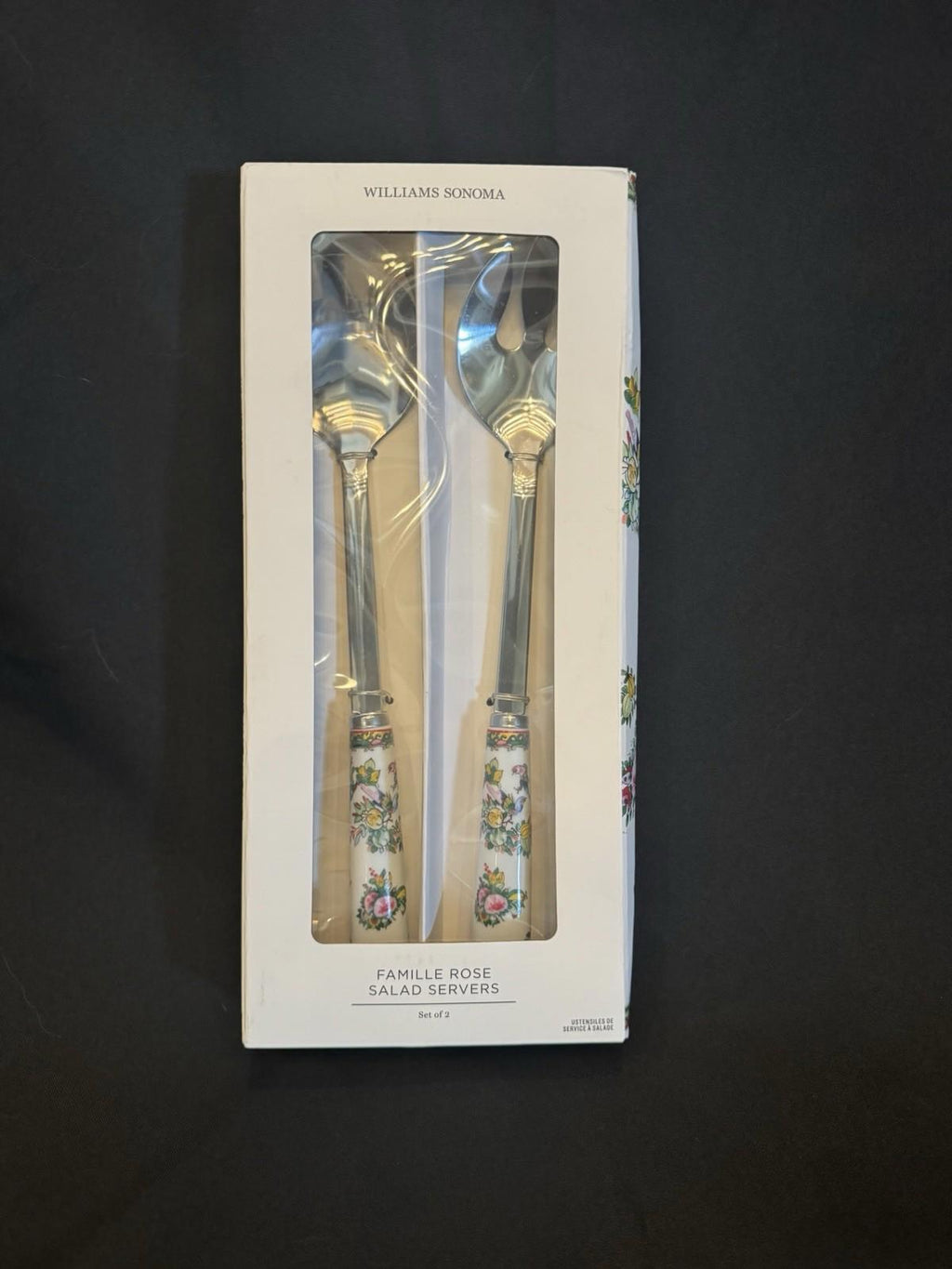 WILLIAMS SONOMA NWT S/2 Famille Rose SALAD SERVERS NIB