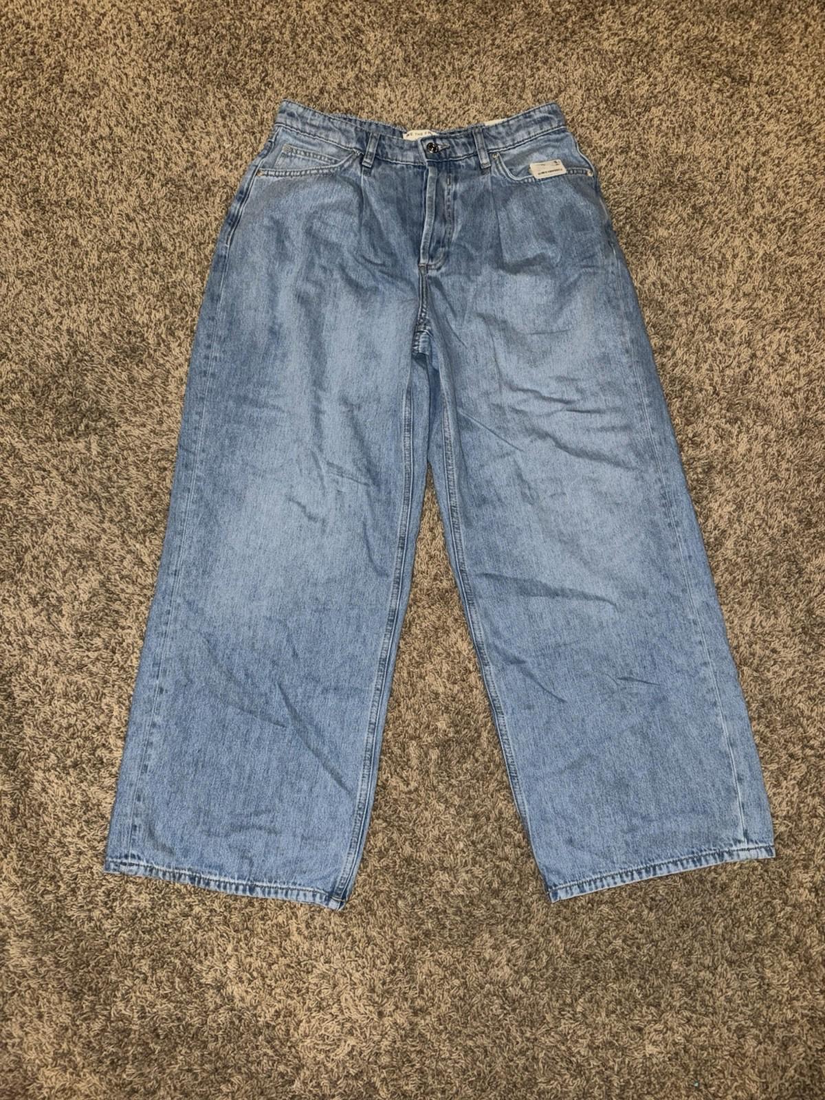 We The Free People Guessing Game Relaxed Leg Wide Leg Trousers Jeans Size 27 NEW