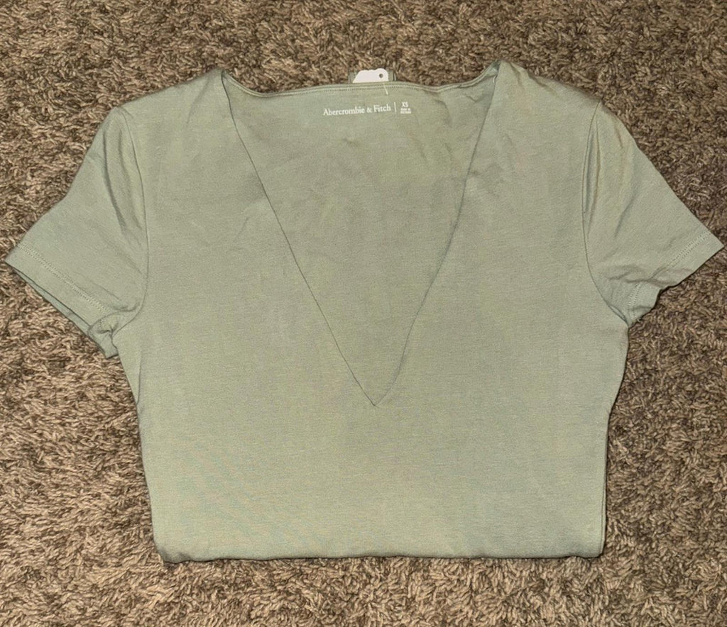 NWOT Abercrombie & Fitch Short-Sleeve Cotton-Blend Seamless Fabric Bodysuit XS